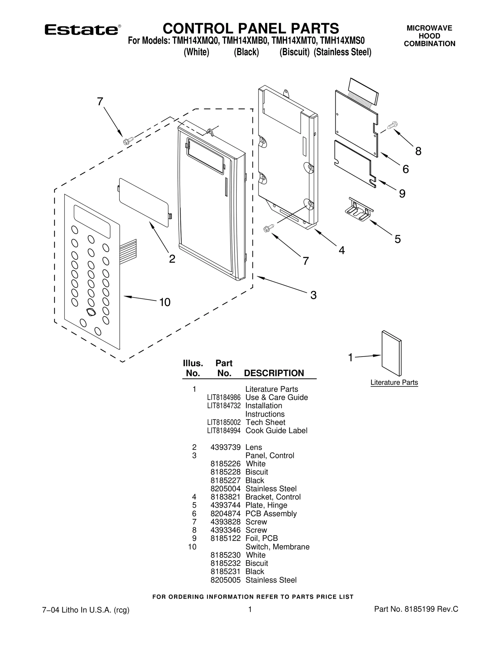 CONTROL PANEL PARTS