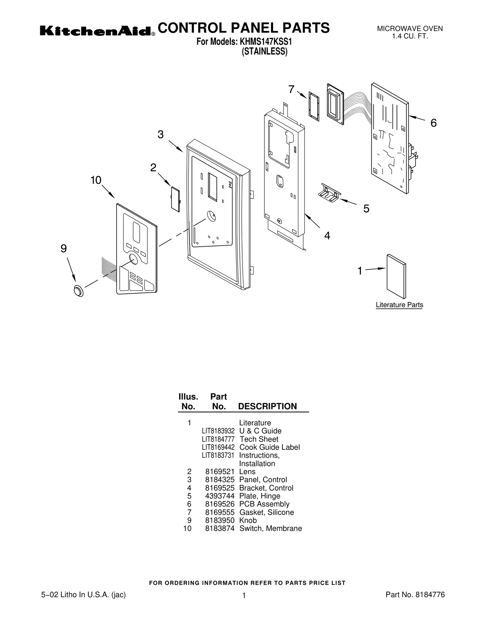 CONTROL PANEL PARTS