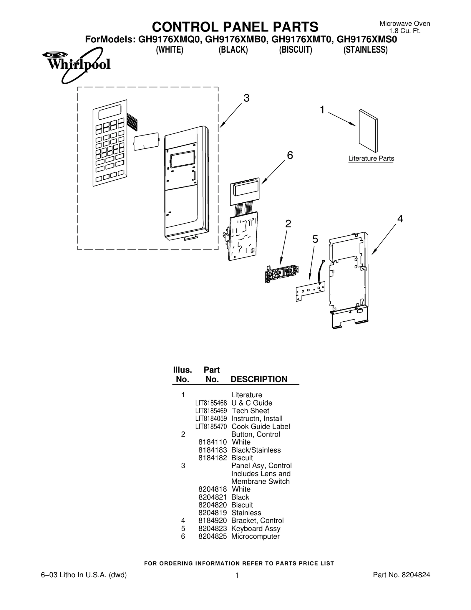 CONTROL PANEL PARTS