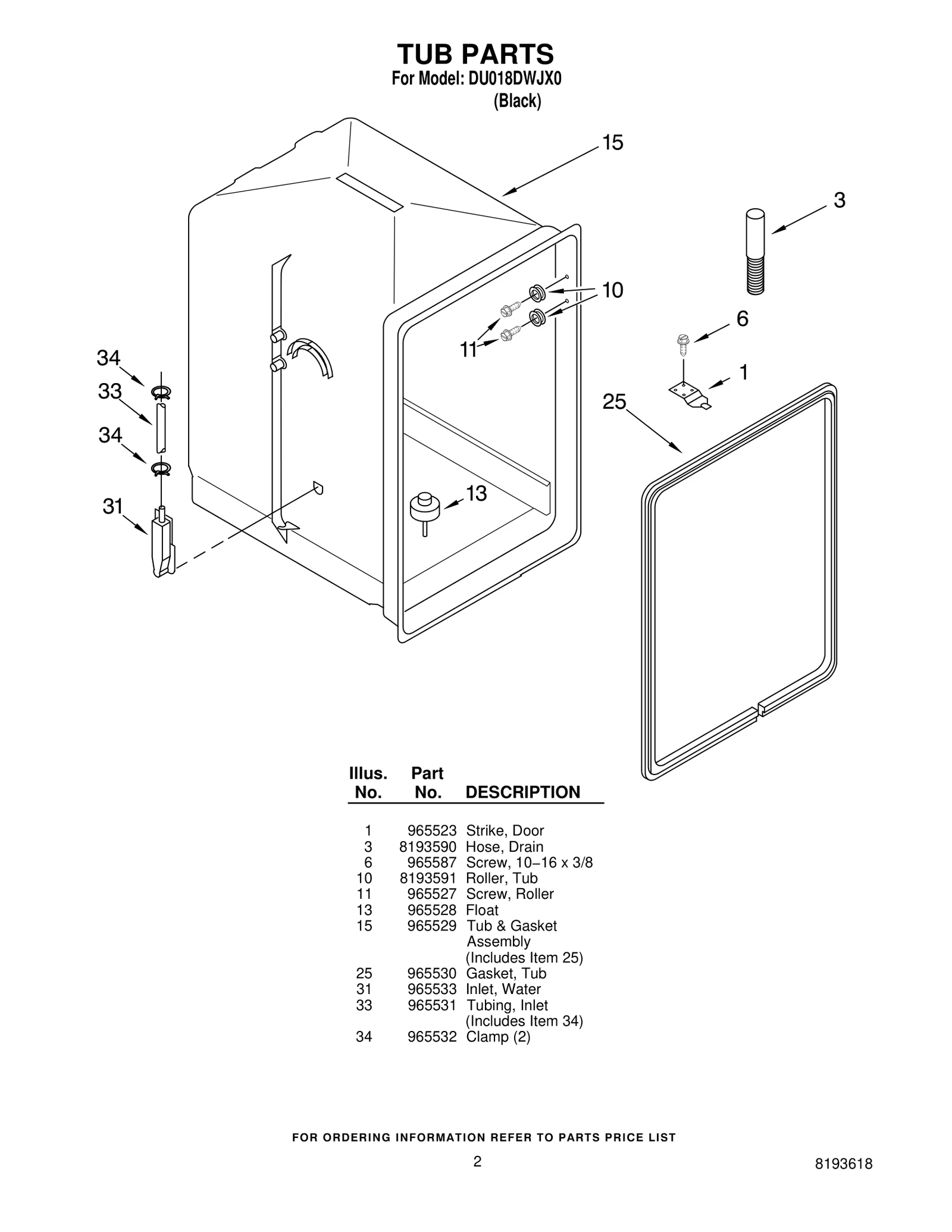 TUB PARTS