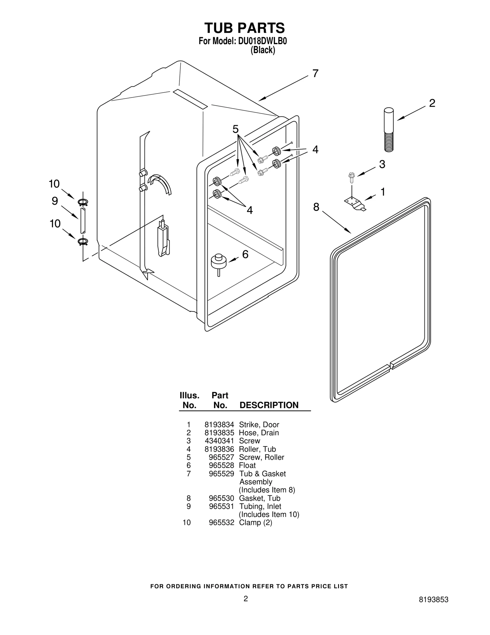 TUB PARTS