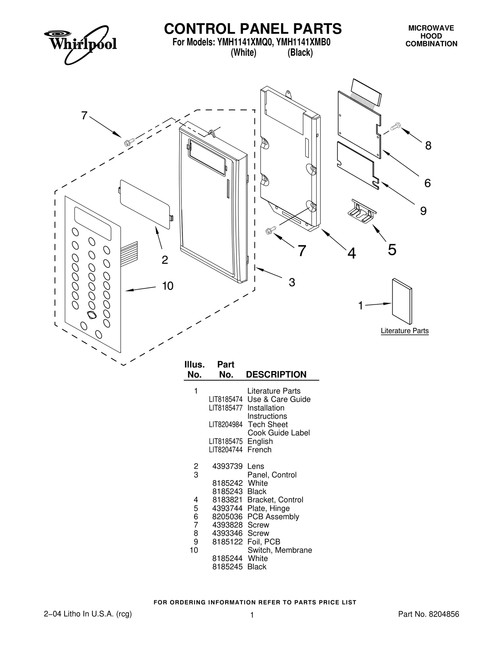 CONTROL PANEL PARTS