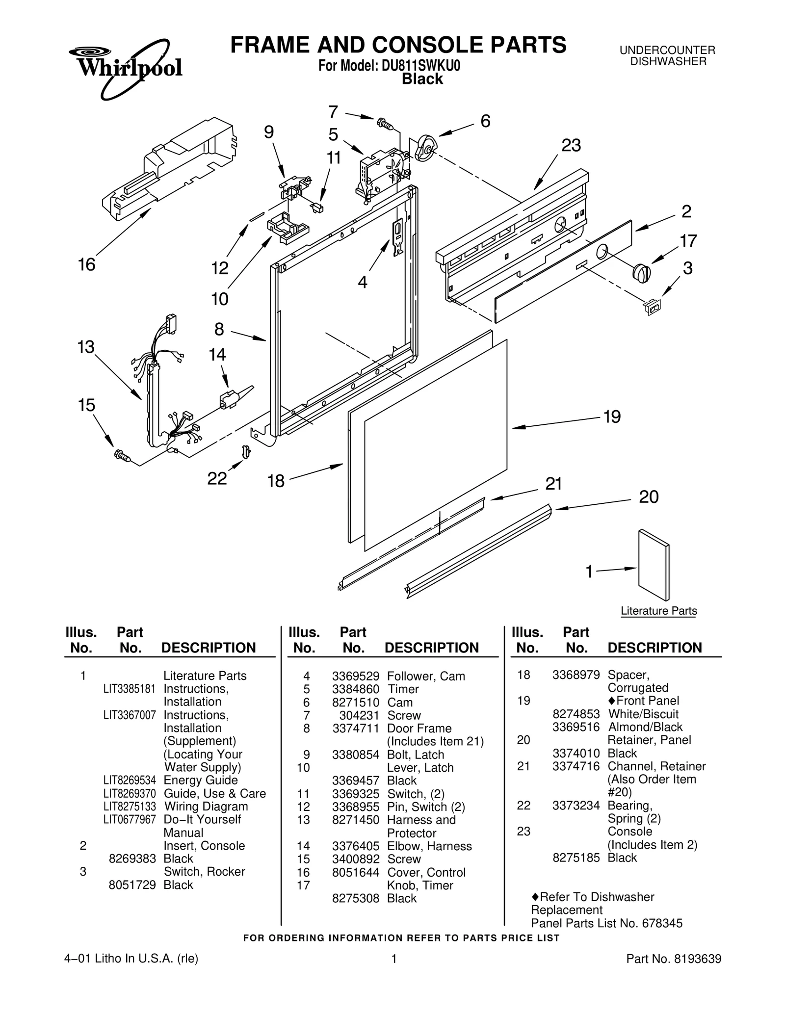 FRAME AND CONSOLE PARTS