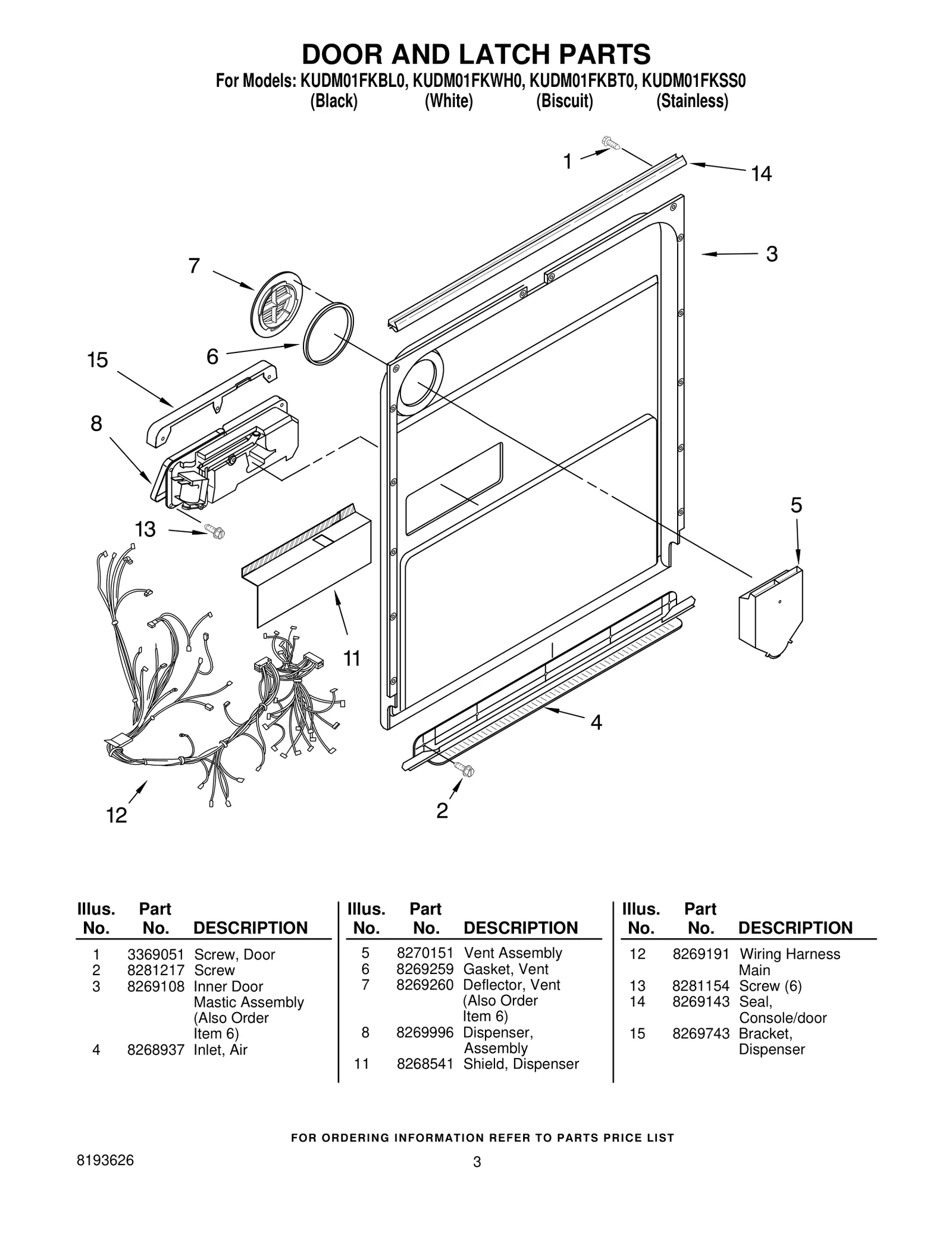 DOOR AND LATCH PARTS