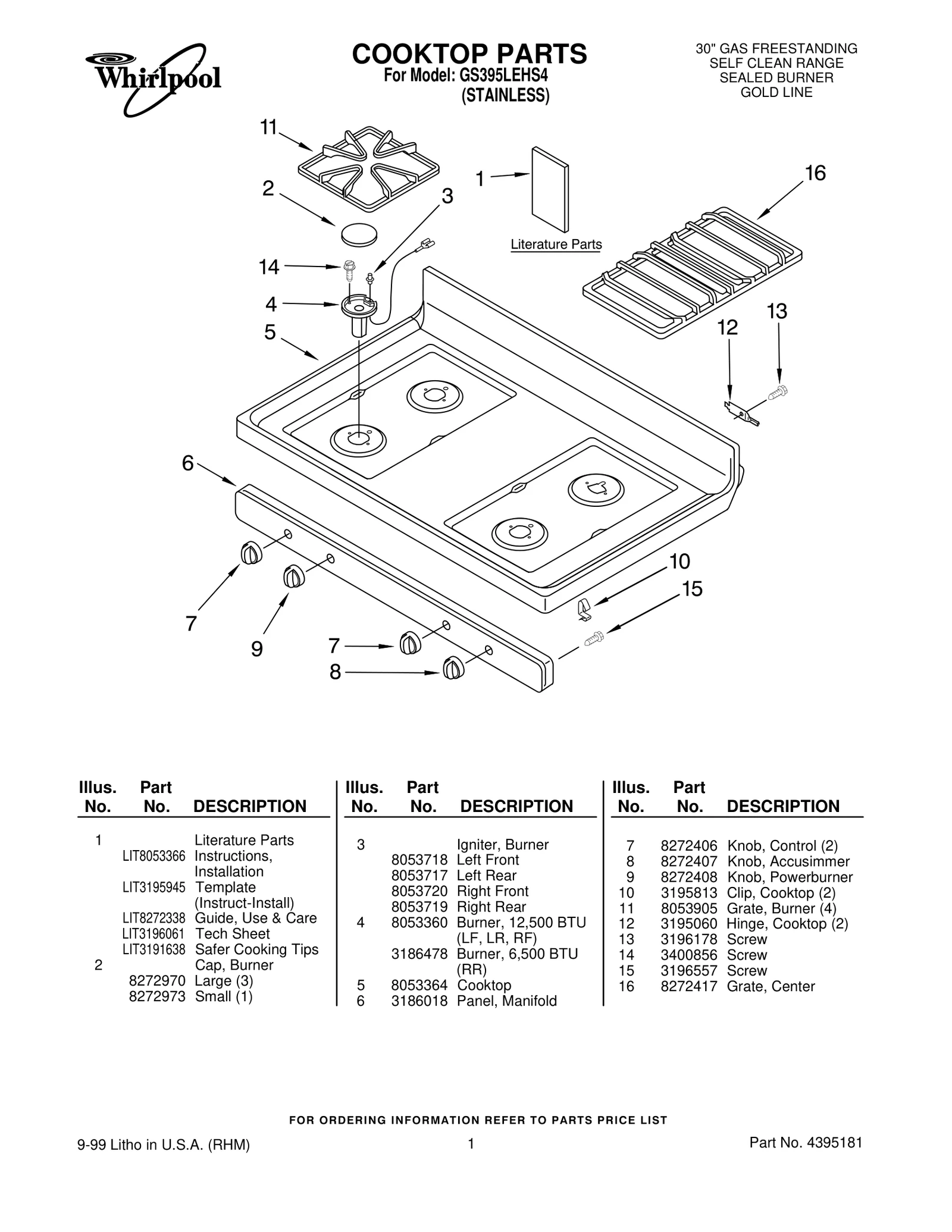 COOKTOP PARTS