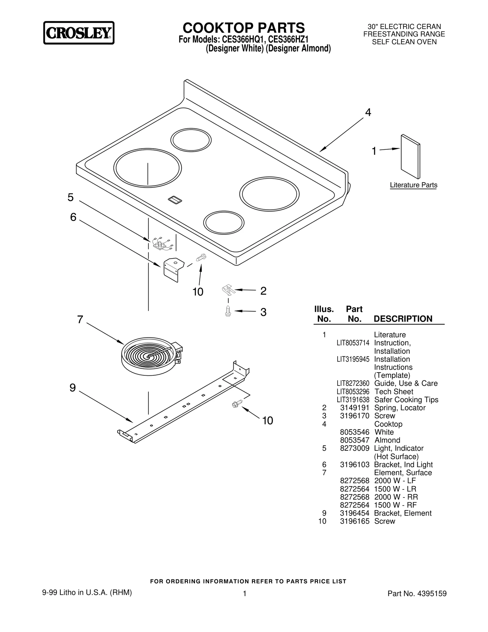 COOKTOP PARTS