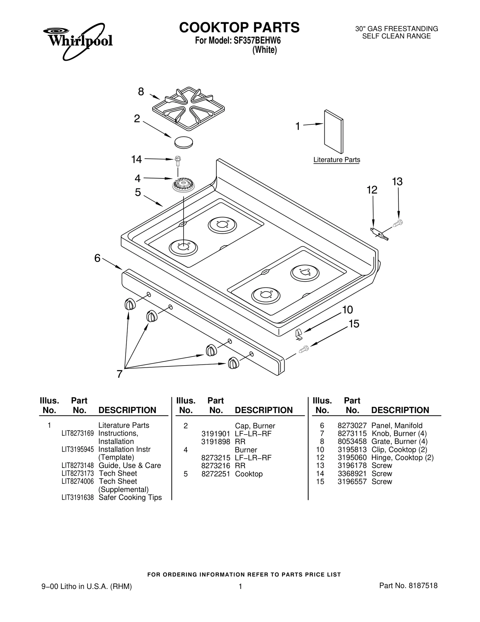 COOKTOP PARTS