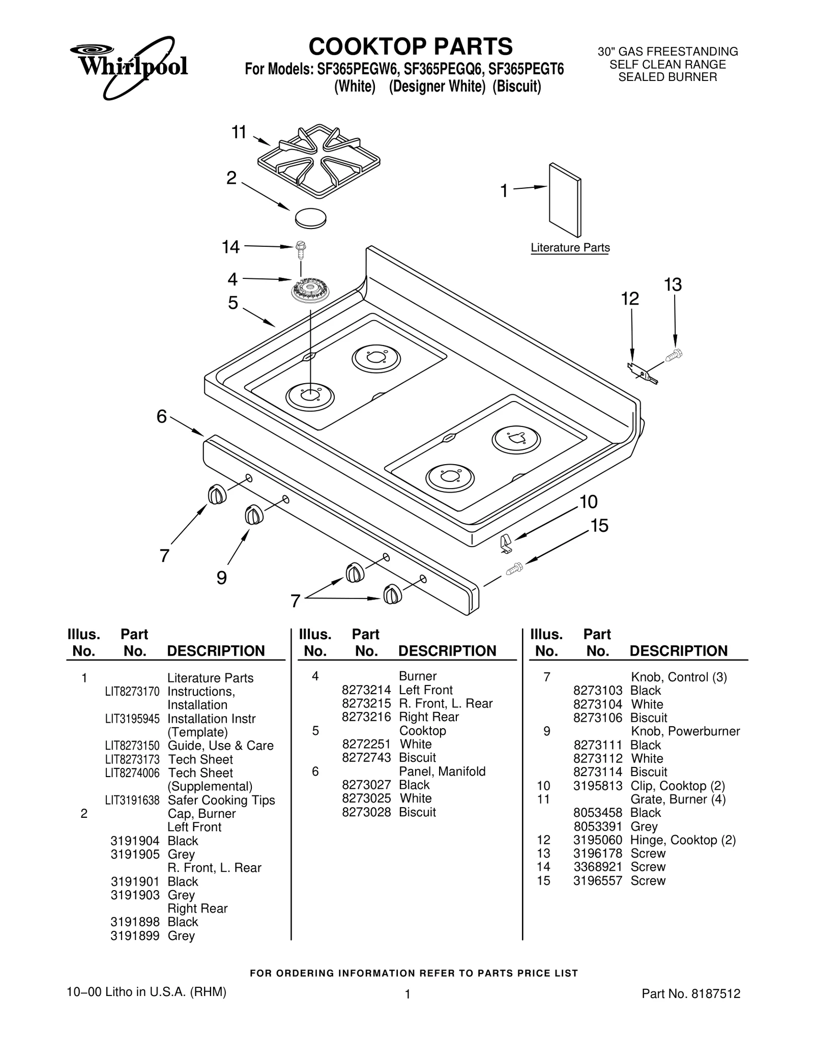 COOKTOP PARTS