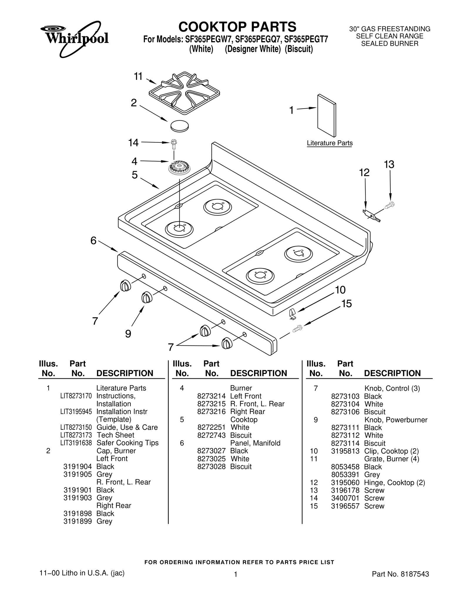 COOKTOP PARTS