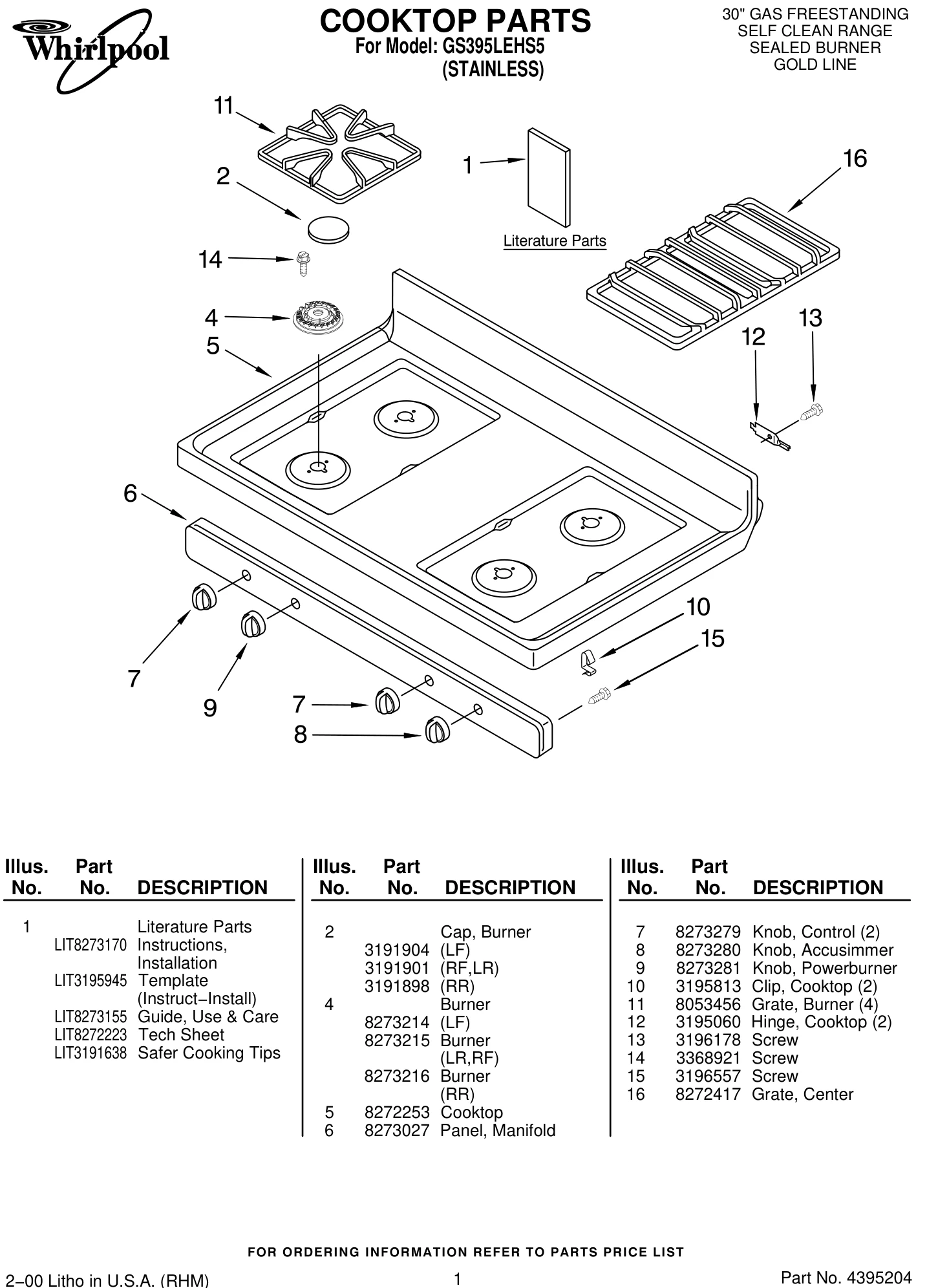 COOKTOP PARTS