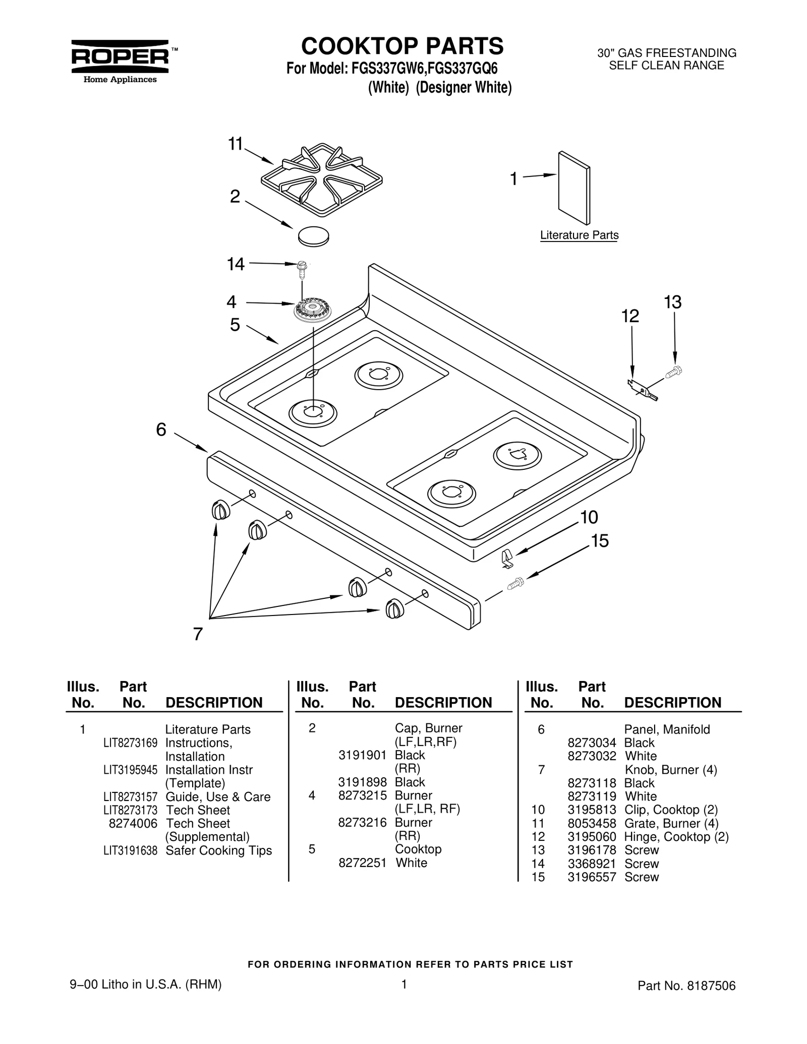 COOKTOP PARTS