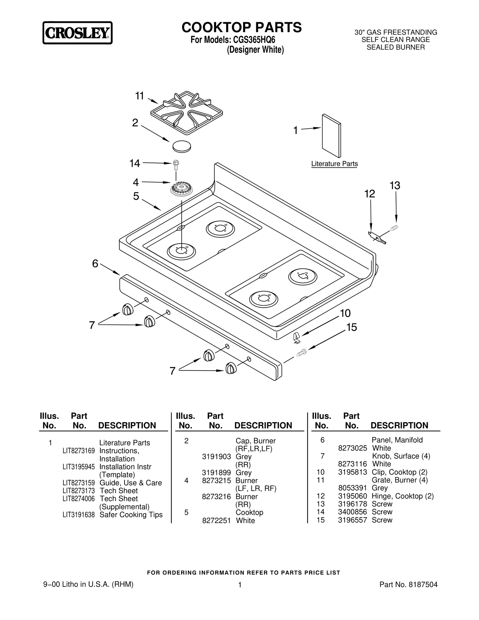 COOKTOP PARTS