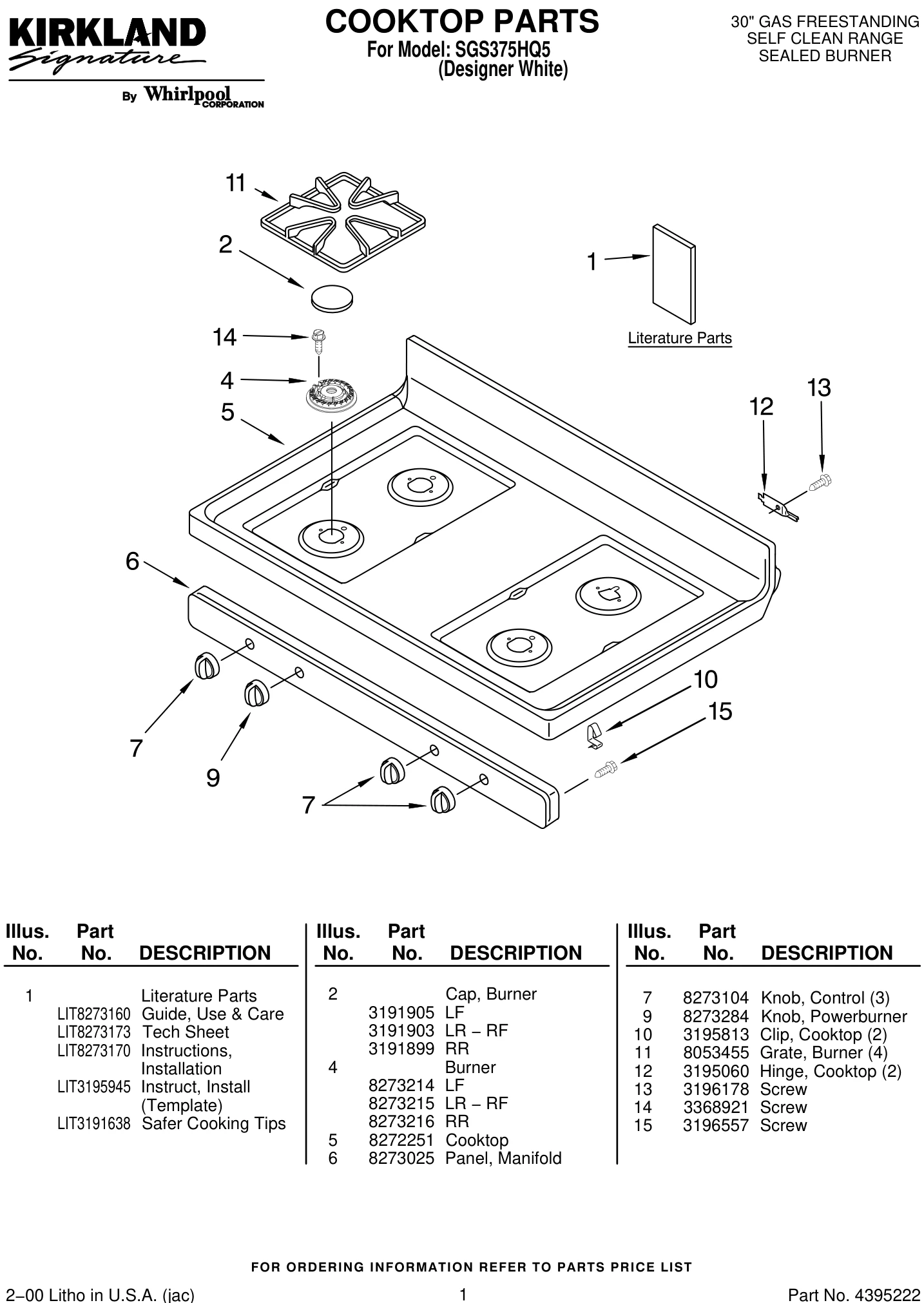 COOKTOP PARTS