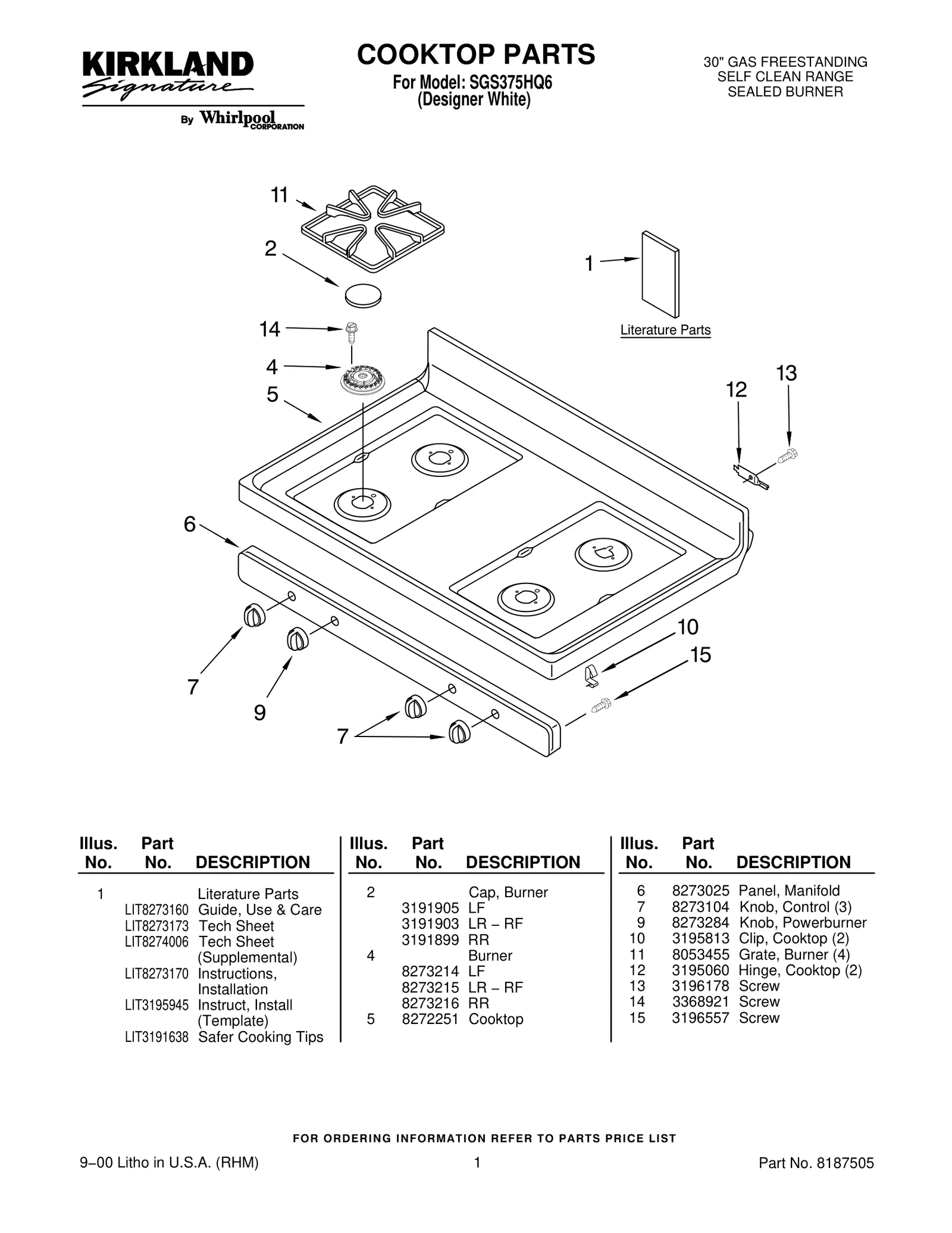COOKTOP PARTS