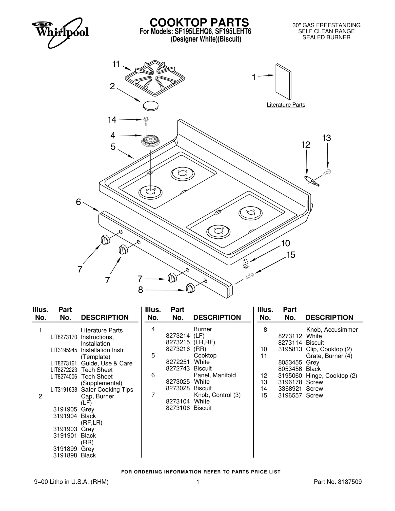 COOKTOP PARTS