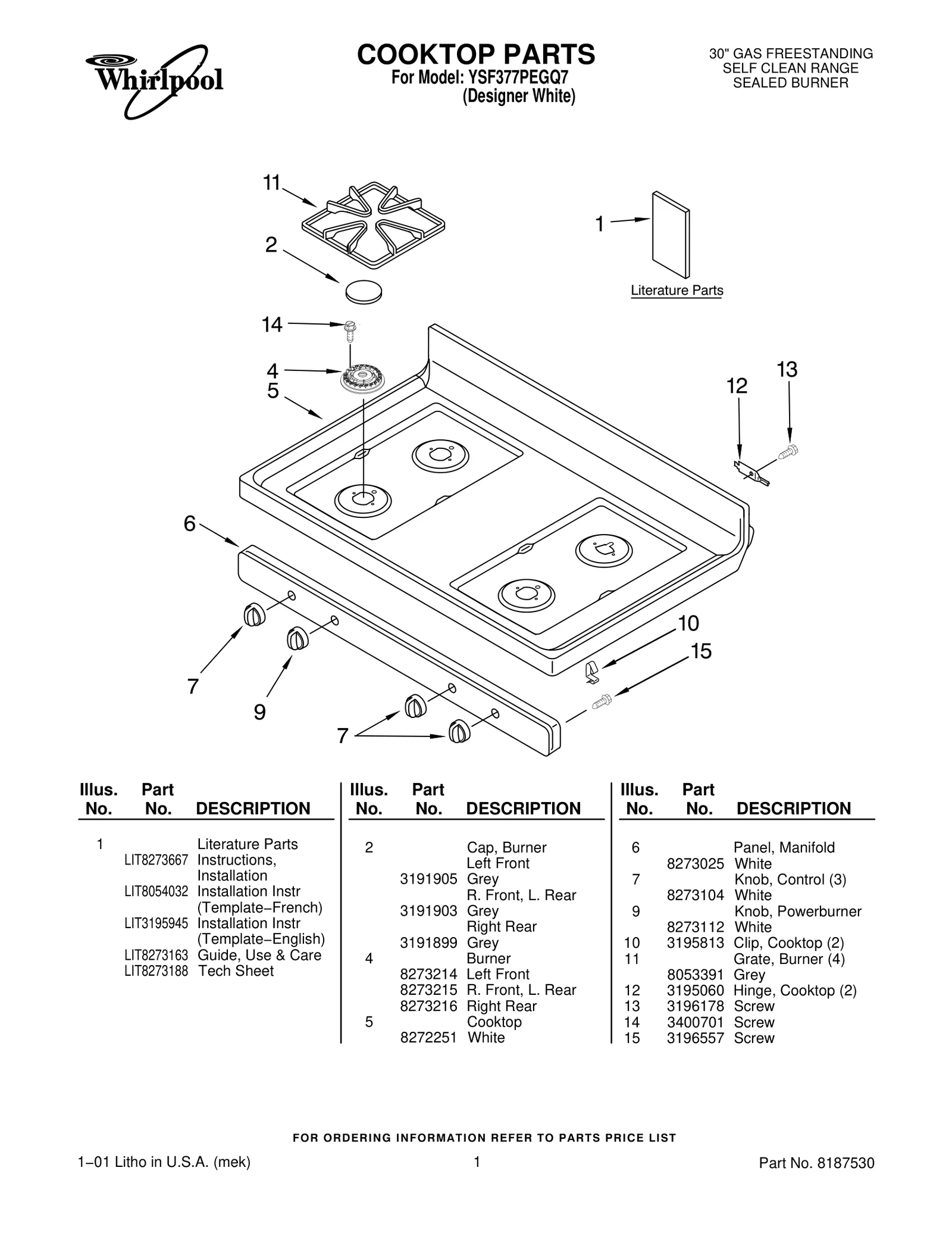 COOKTOP PARTS