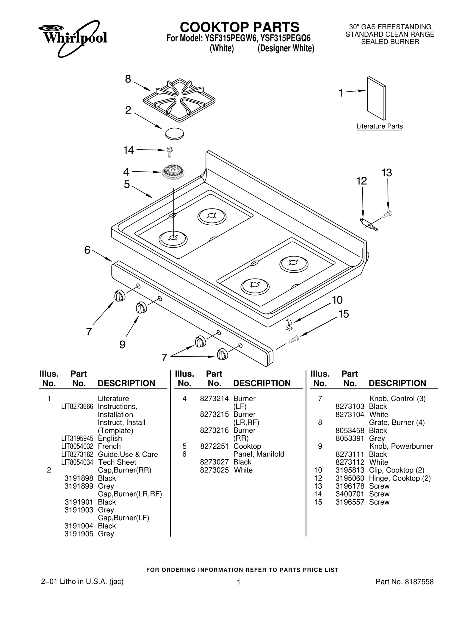 COOKTOP PARTS