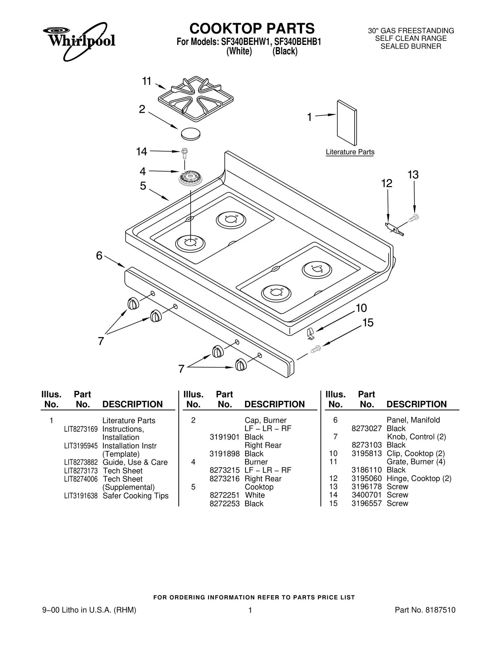 COOKTOP PARTS