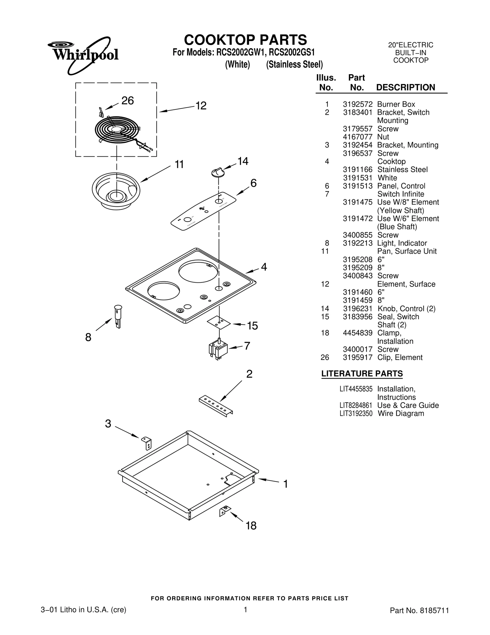 COOKTOP PARTS