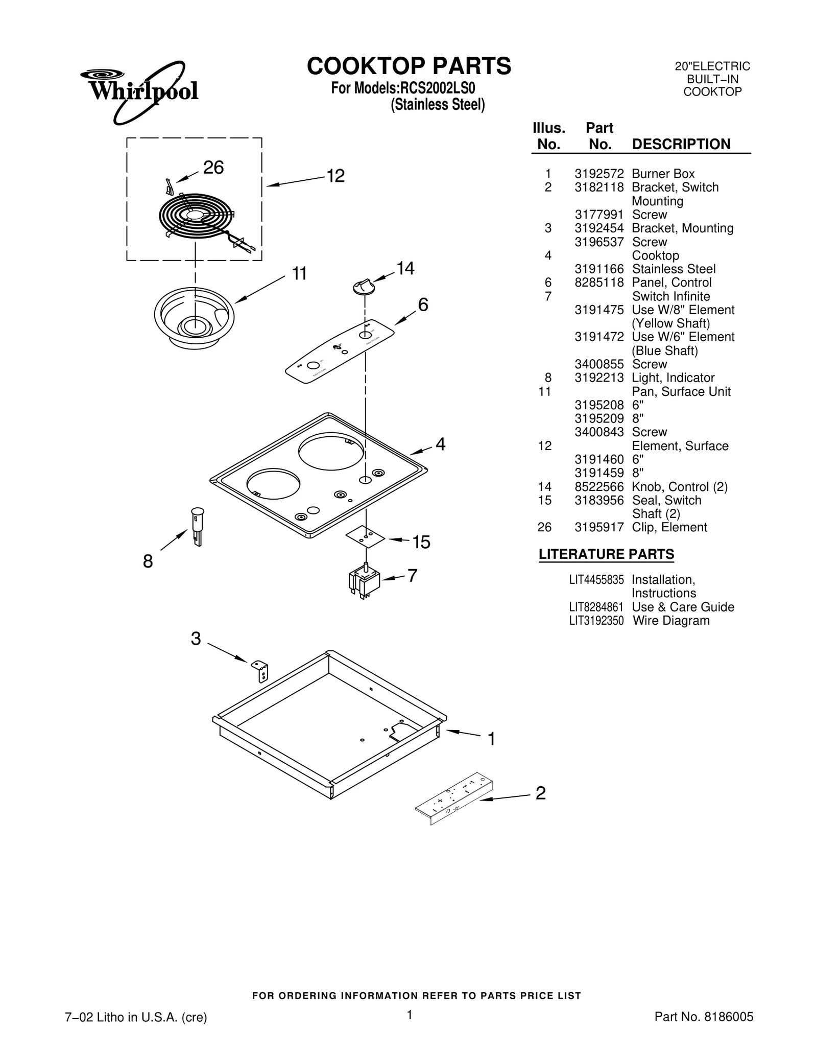 COOKTOP PARTS