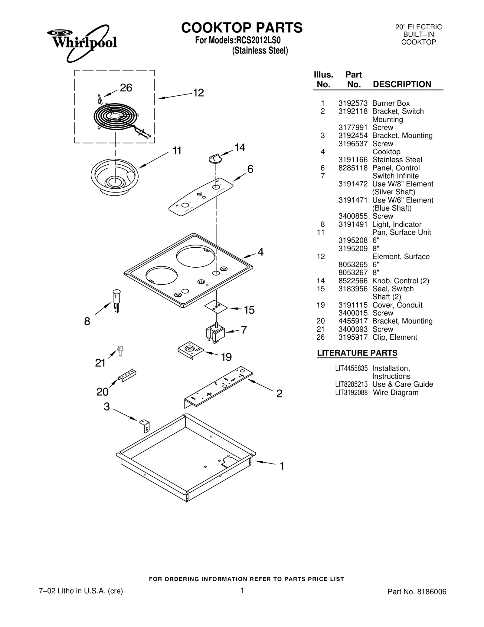 COOKTOP PARTS
