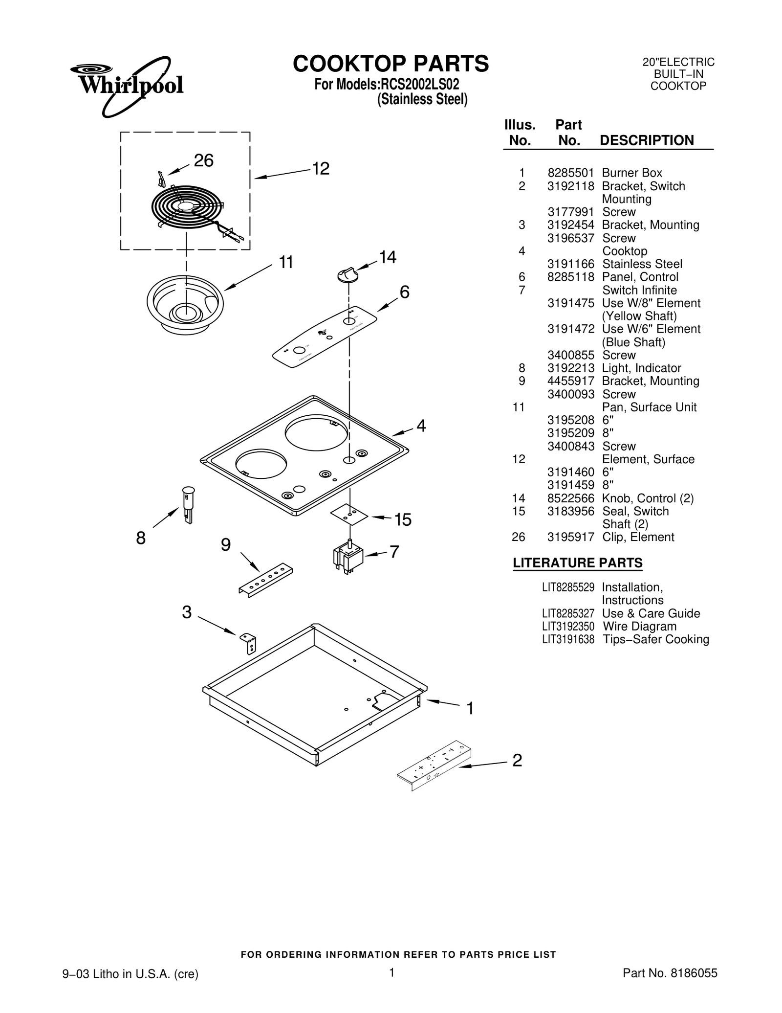 COOKTOP PARTS
