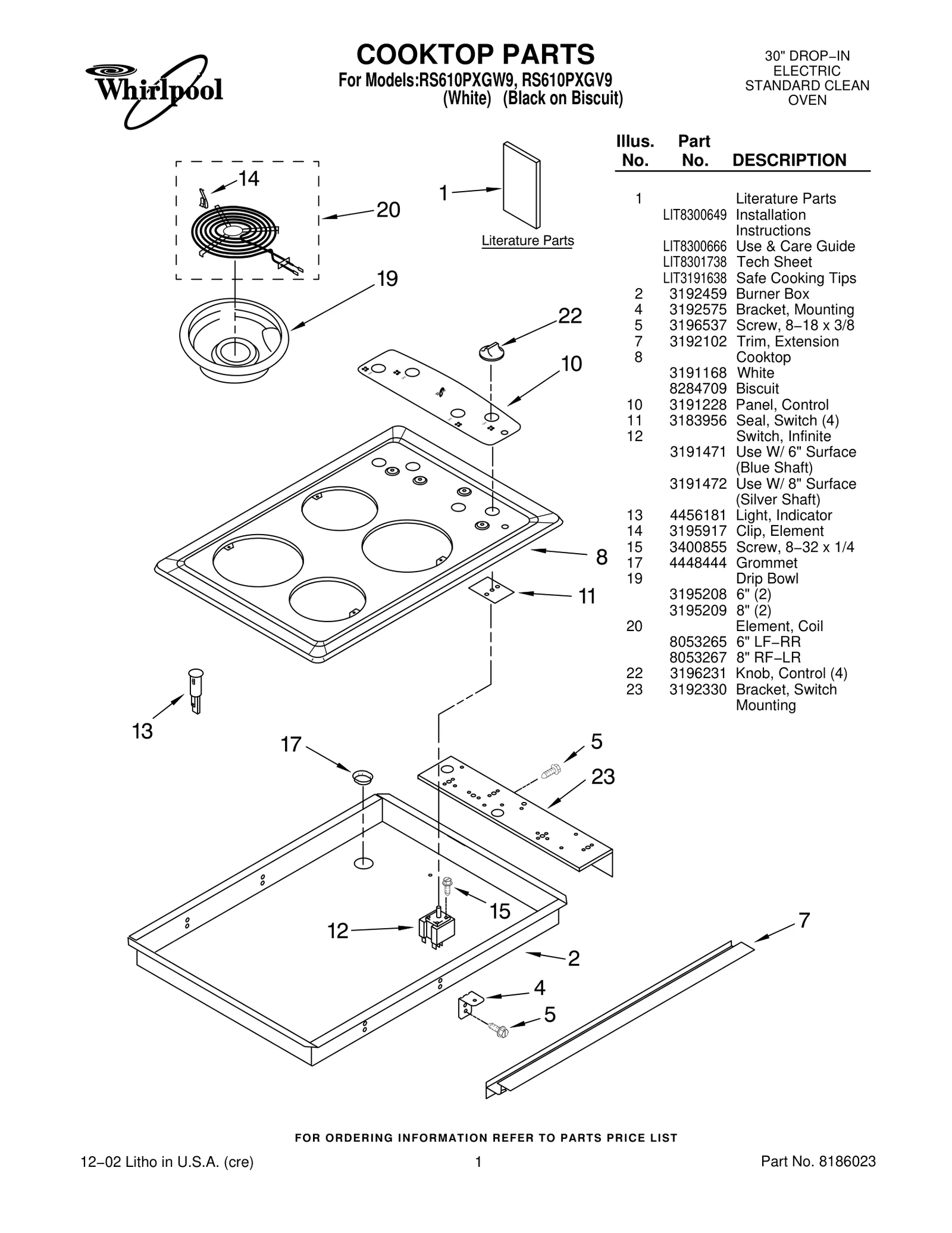 COOKTOP PARTS