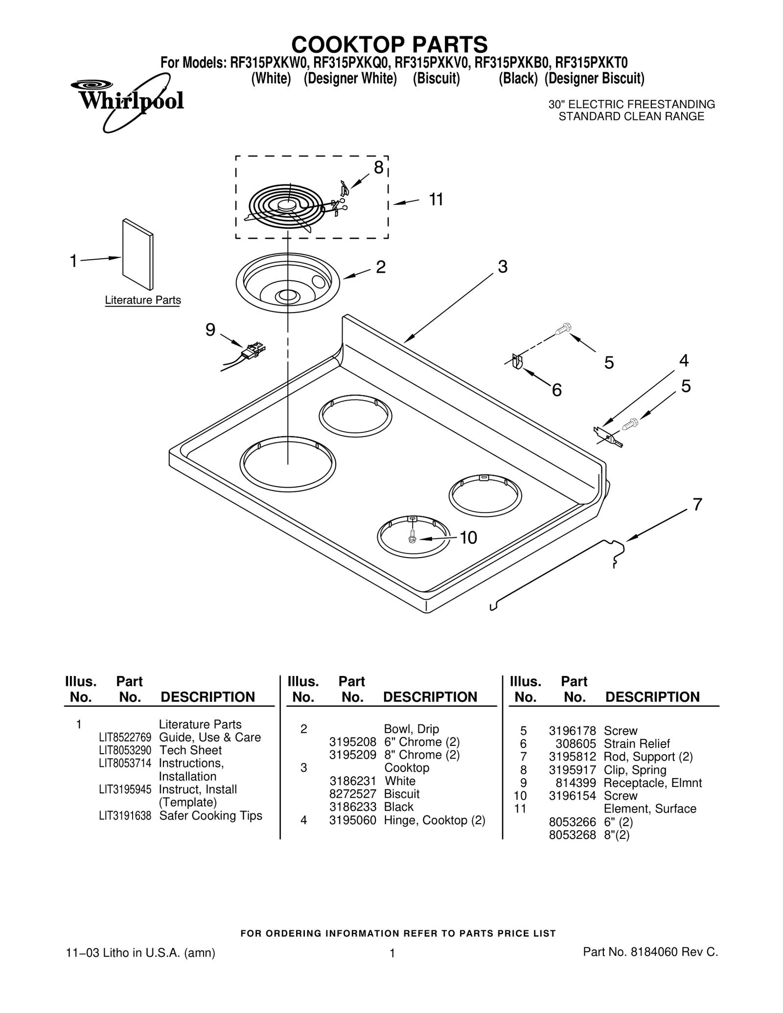COOKTOP PARTS