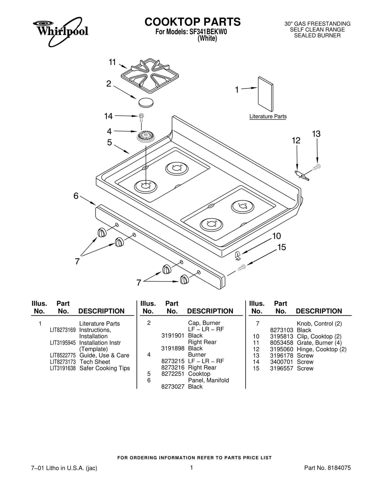 COOKTOP PARTS