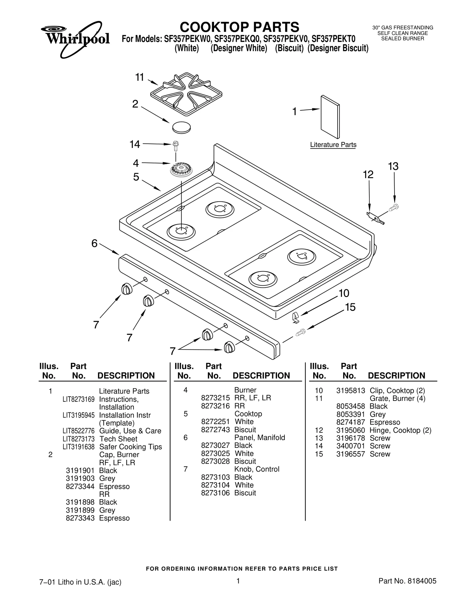 COOKTOP PARTS