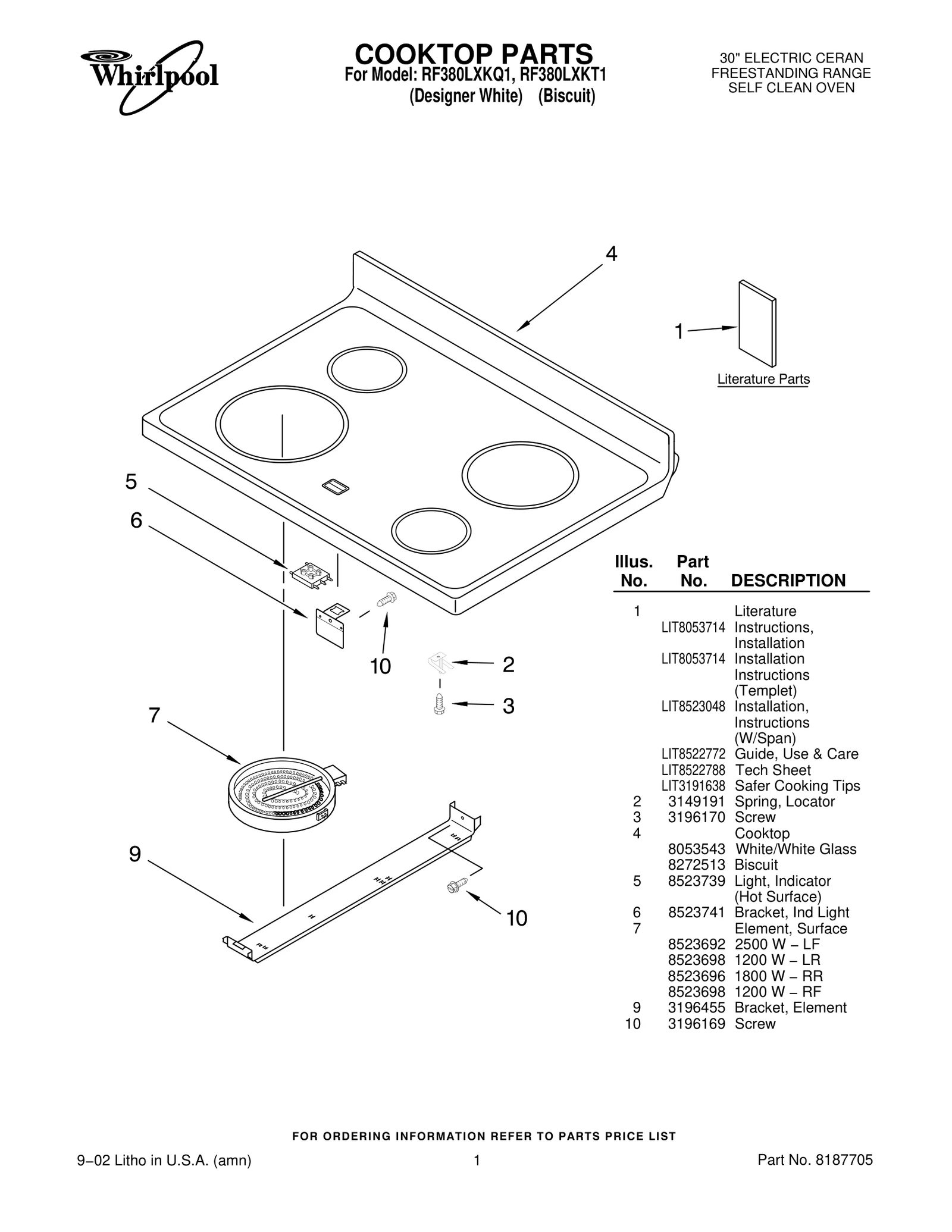 COOKTOP PARTS
