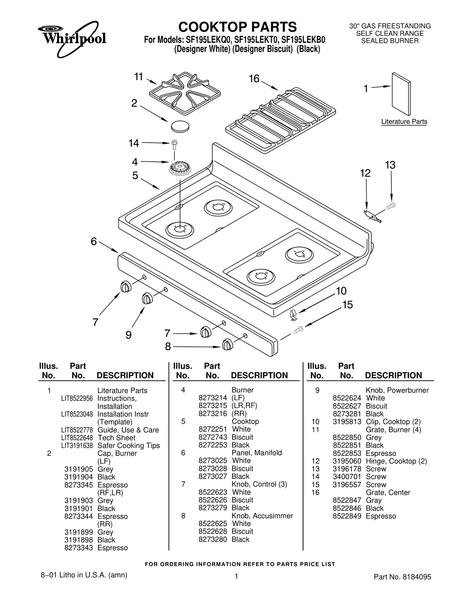 COOKTOP PARTS