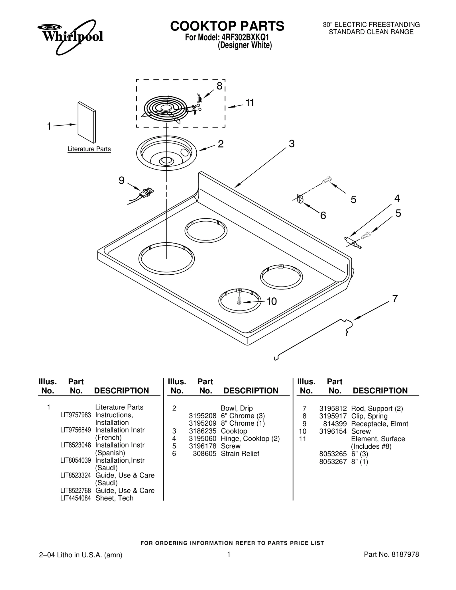 COOKTOP PARTS
