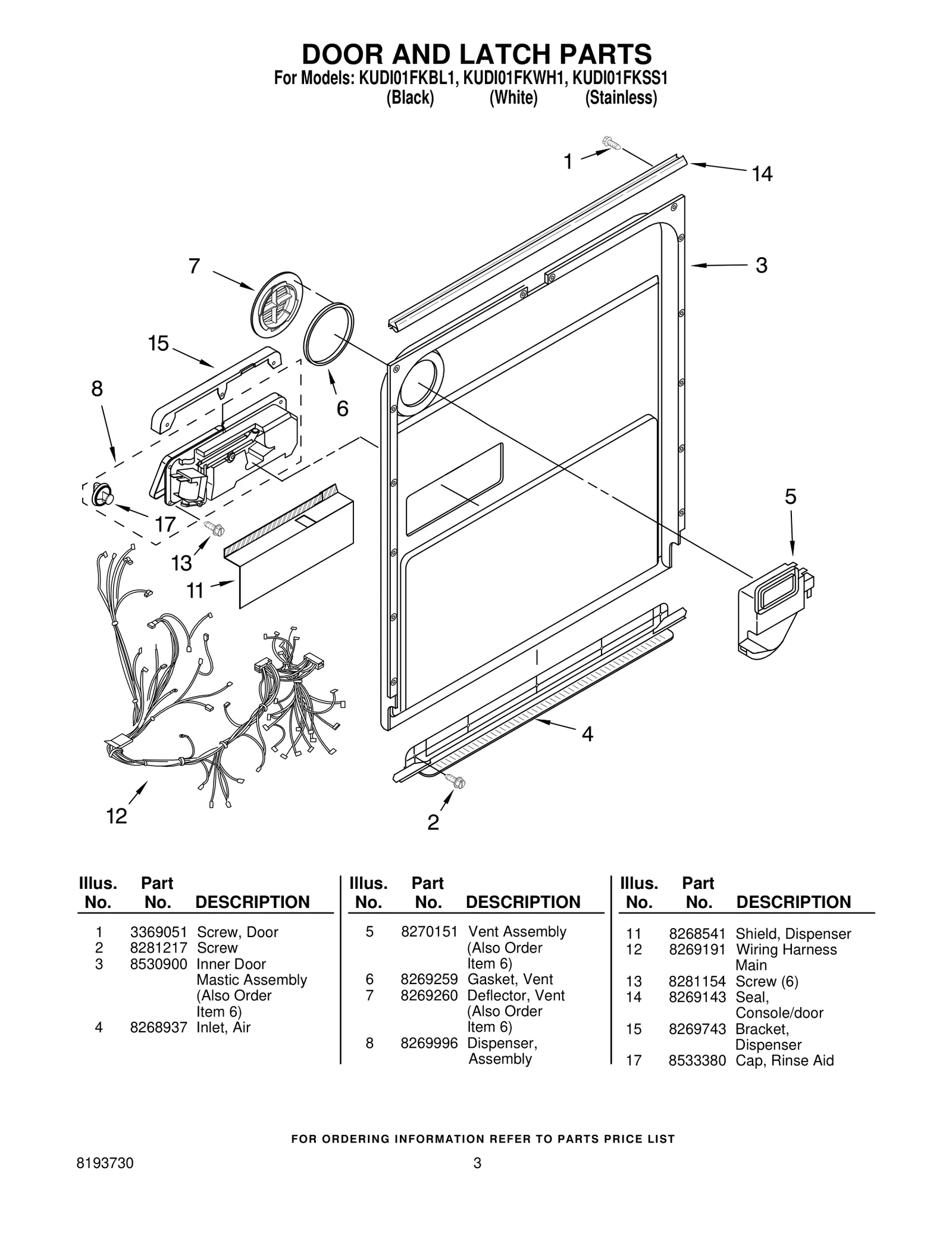 DOOR AND LATCH PARTS