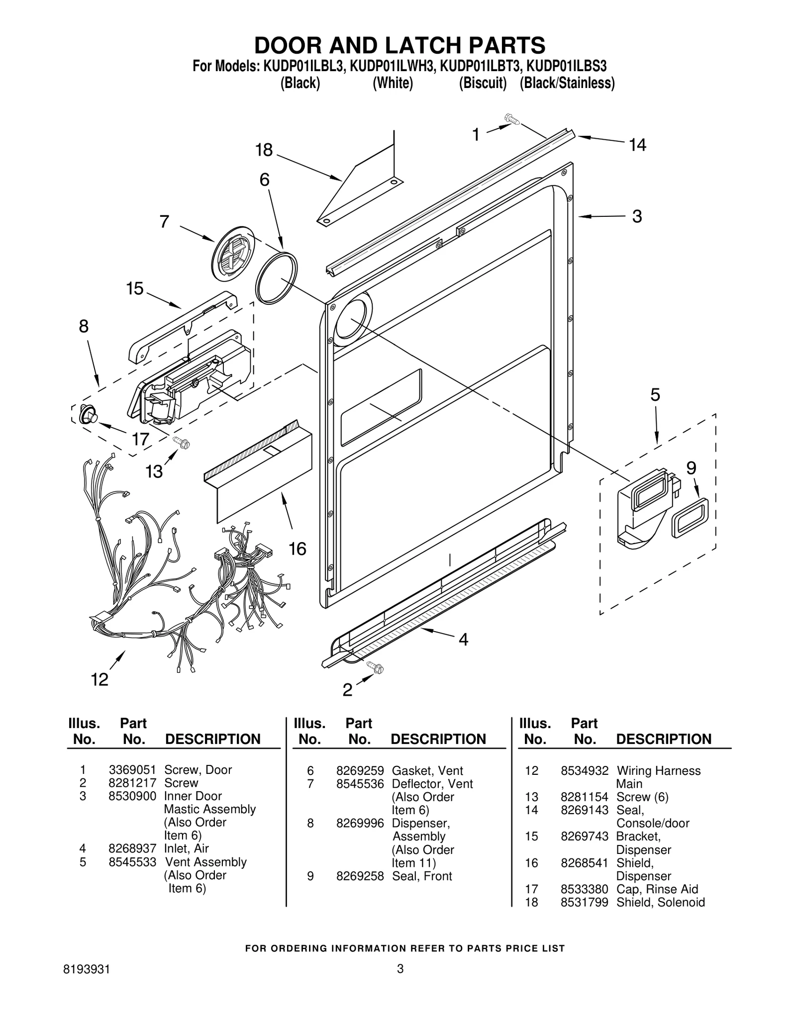 DOOR AND LATCH PARTS
