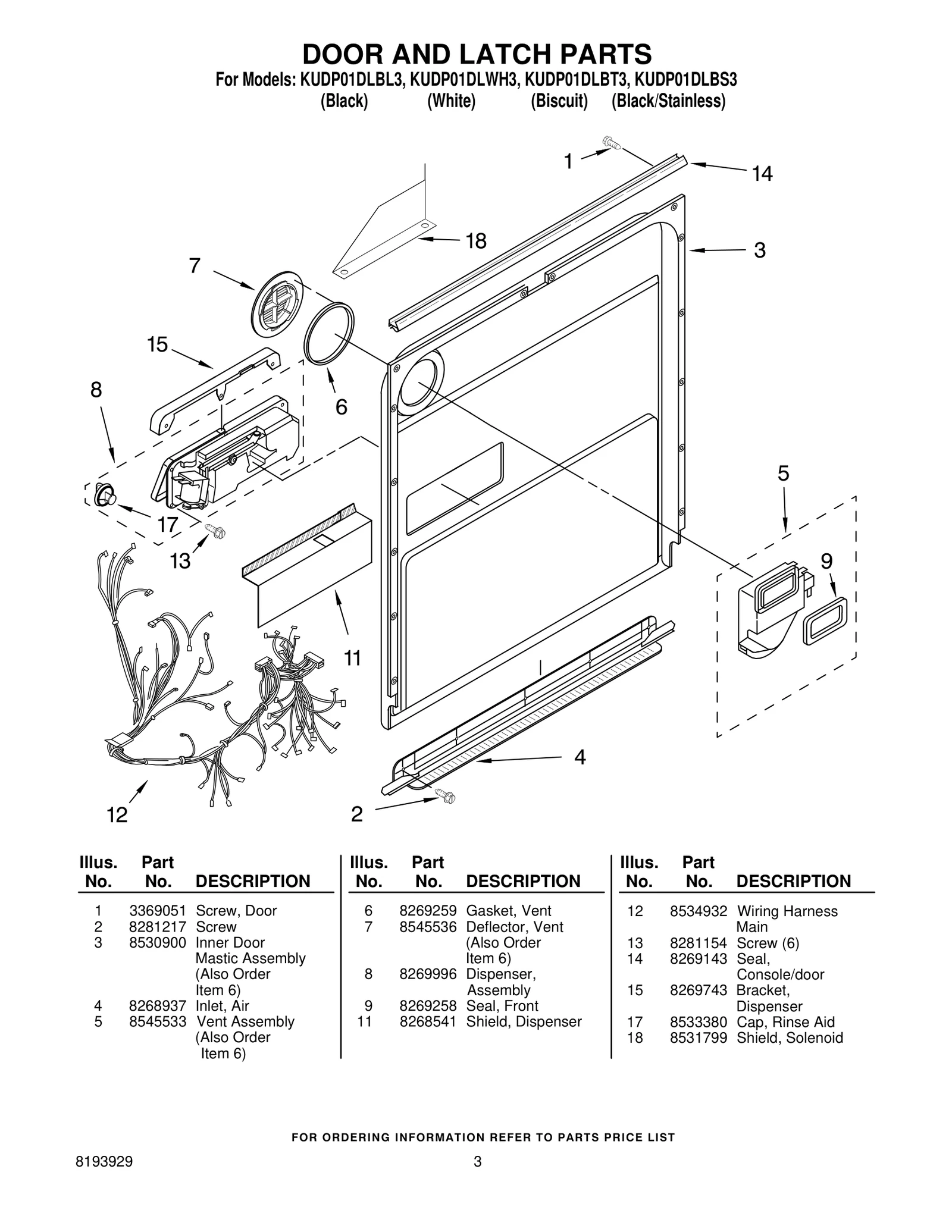 DOOR AND LATCH PARTS