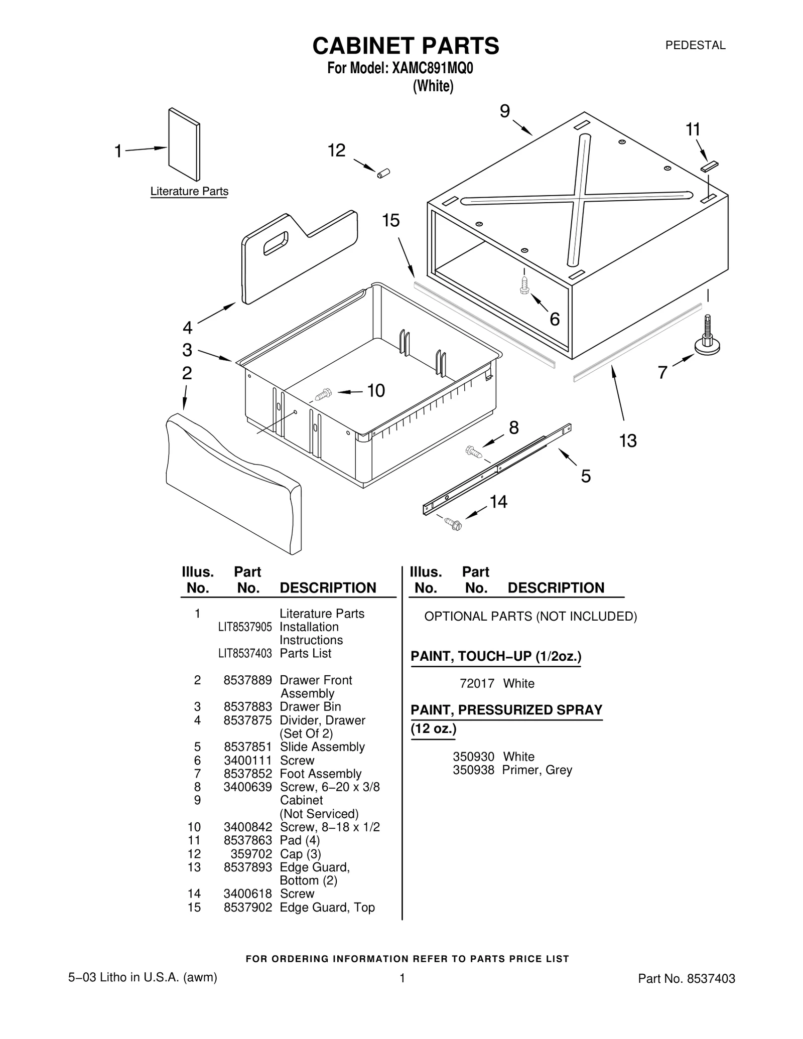 CABINET PARTS