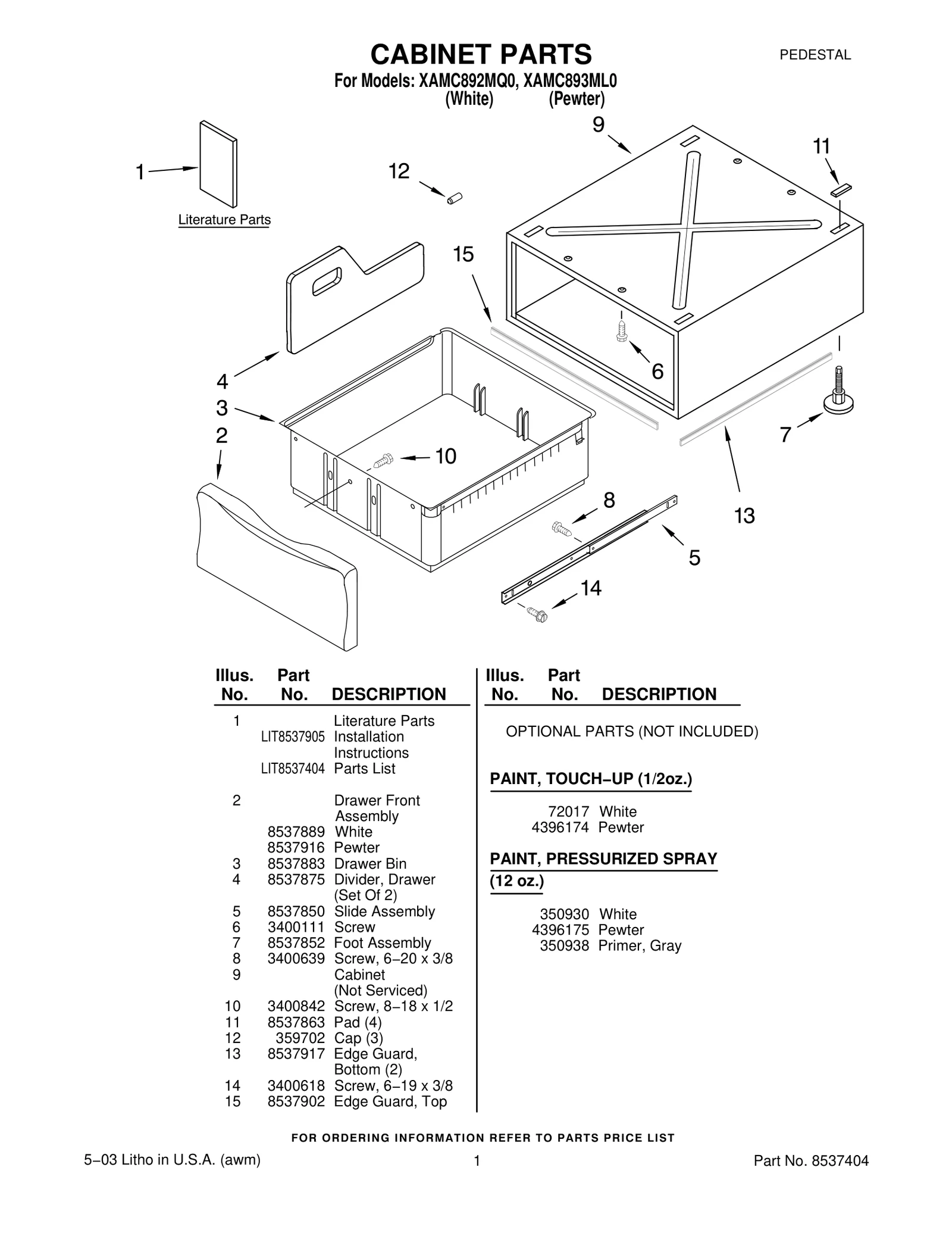 CABINET PARTS