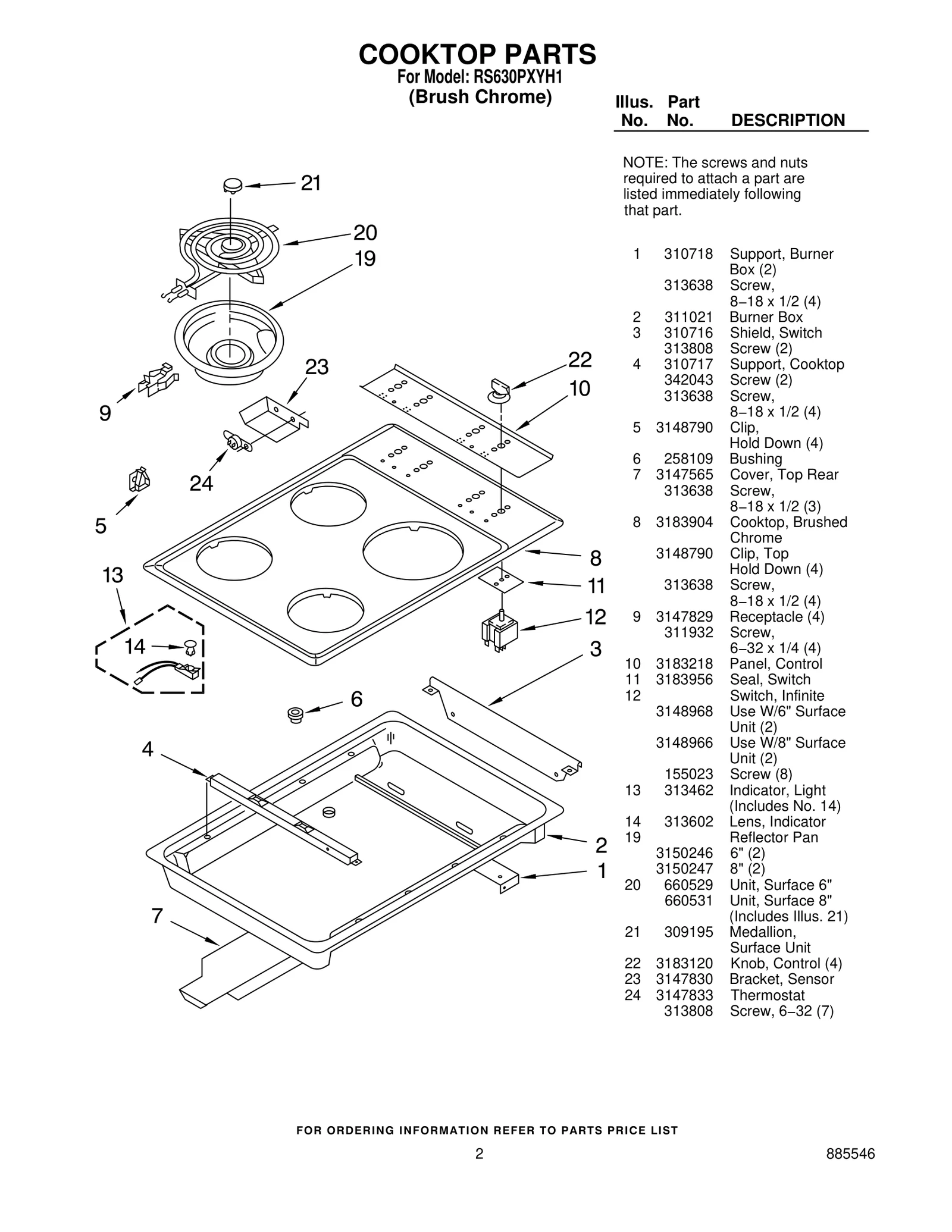 COOKTOP PARTS