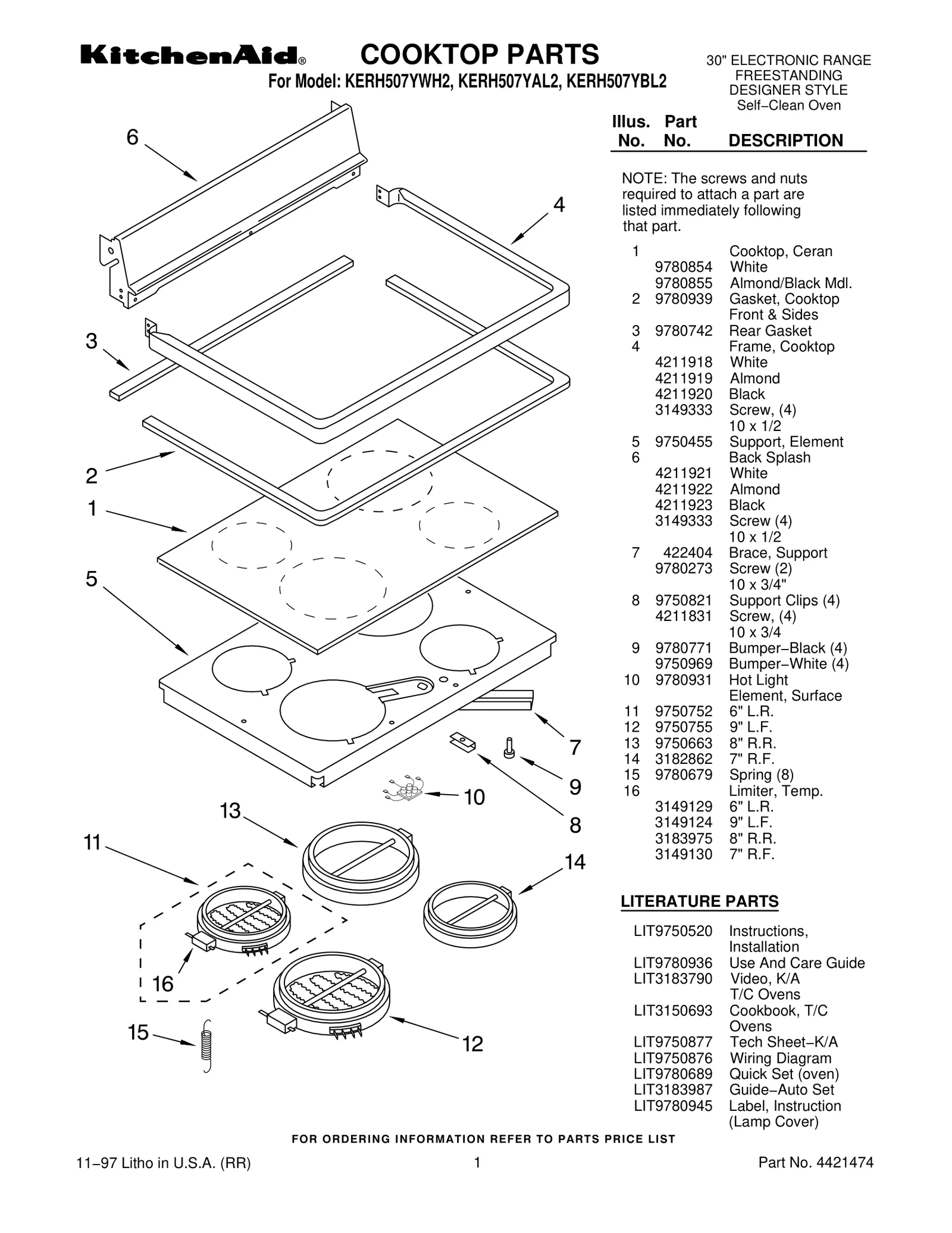 COOKTOP PARTS