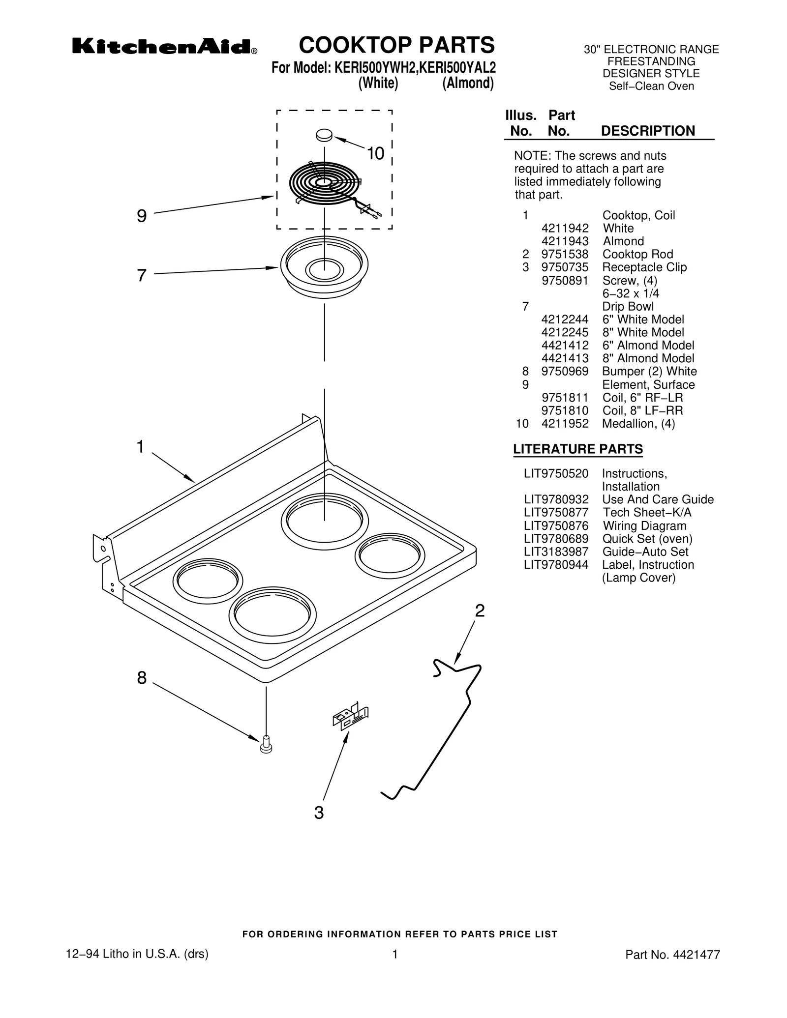 COOKTOP PARTS