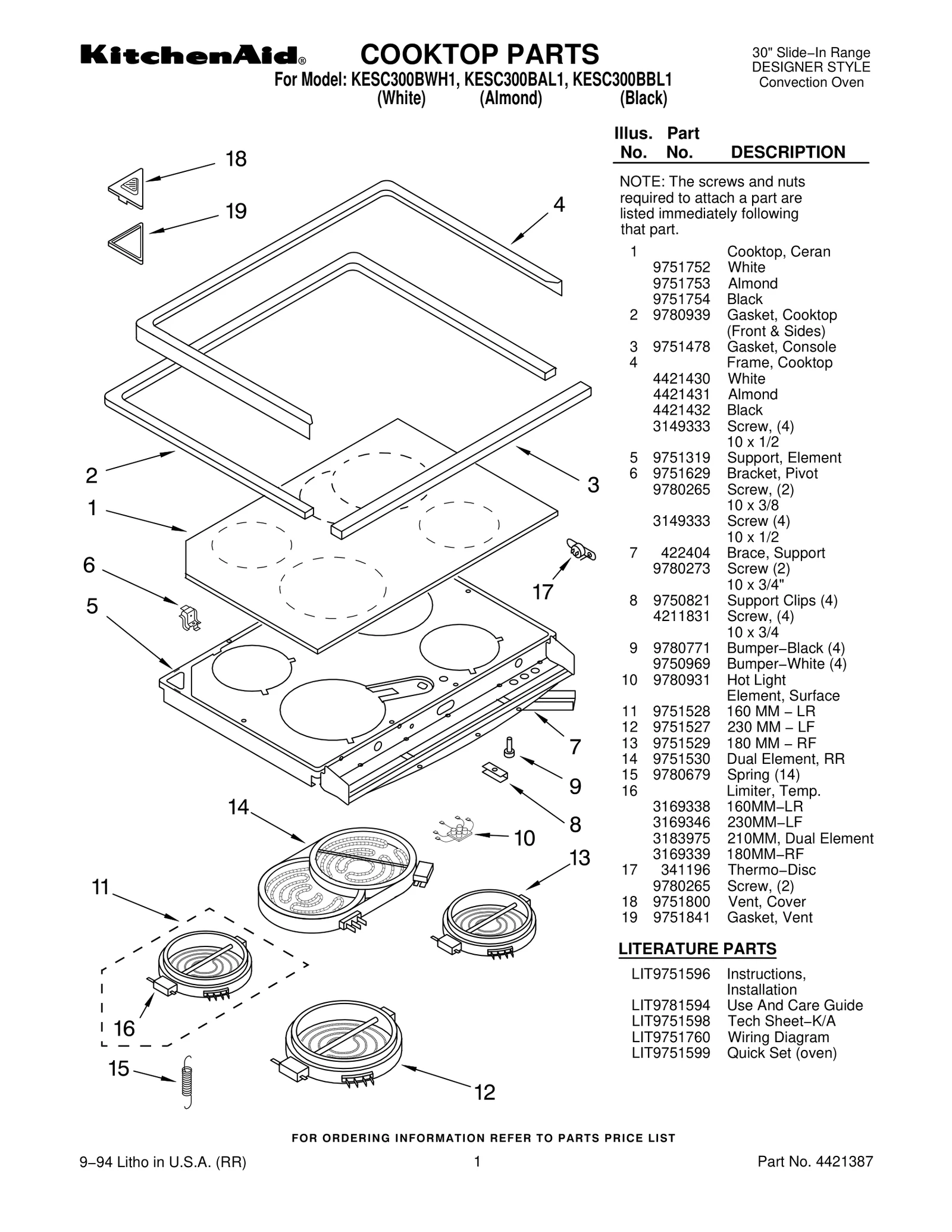 COOKTOP PARTS