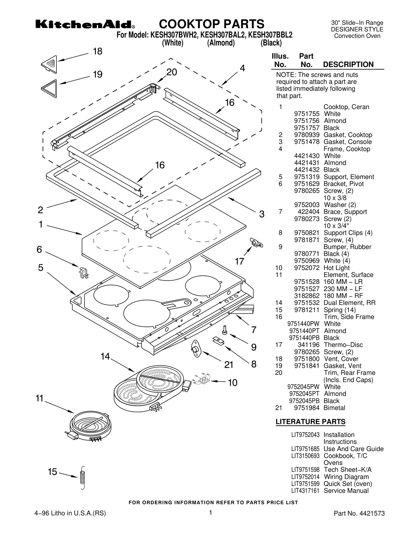 COOKTOP PARTS