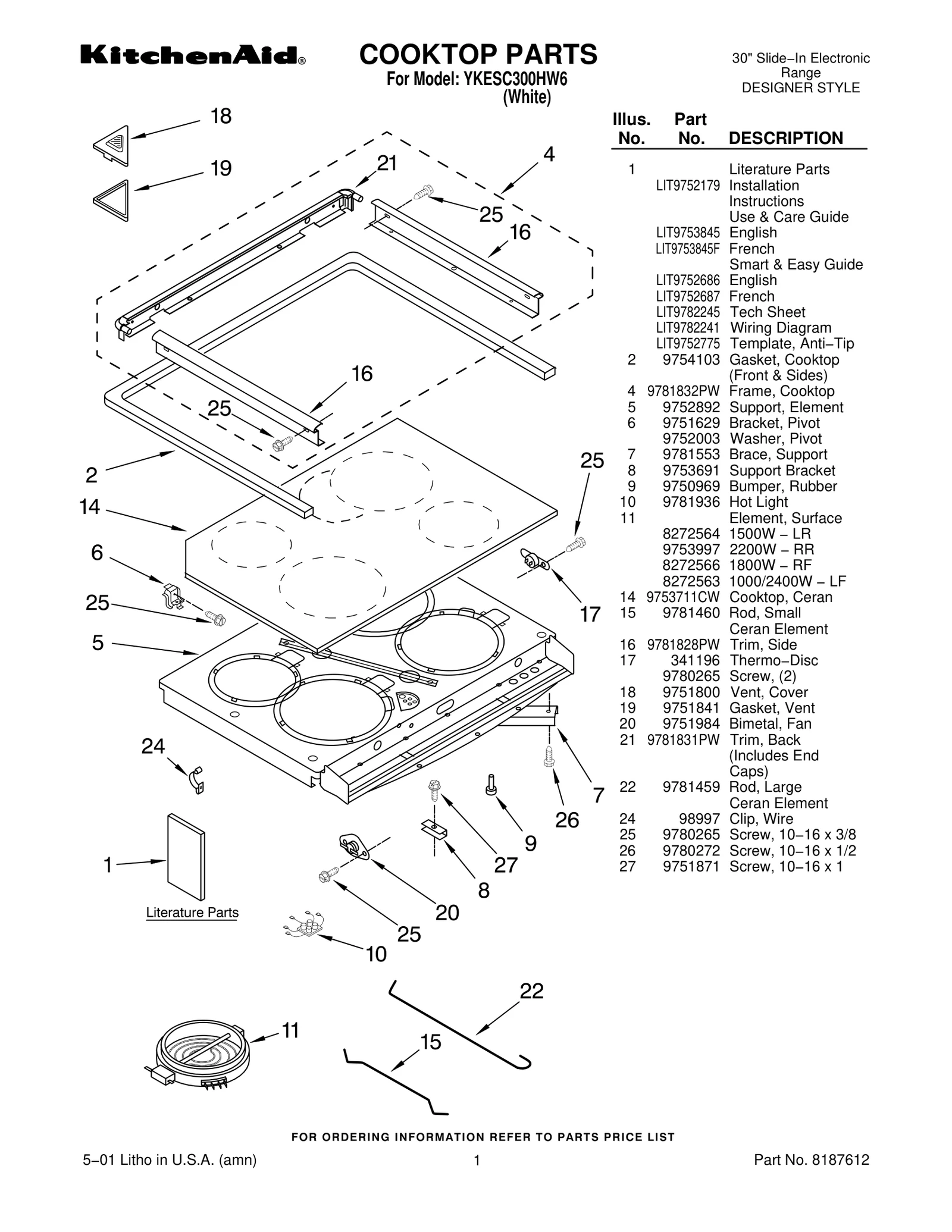 COOKTOP PARTS