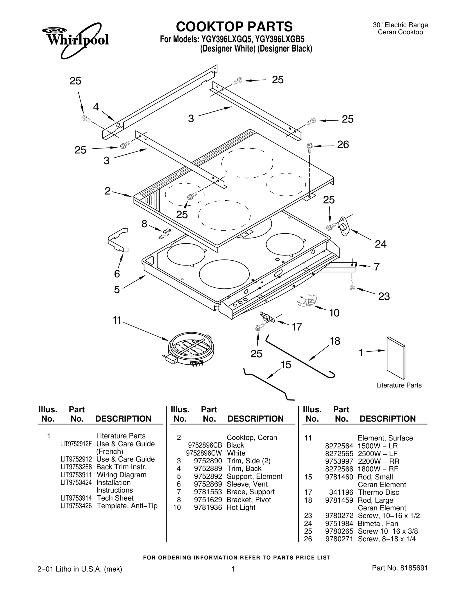 COOKTOP PARTS