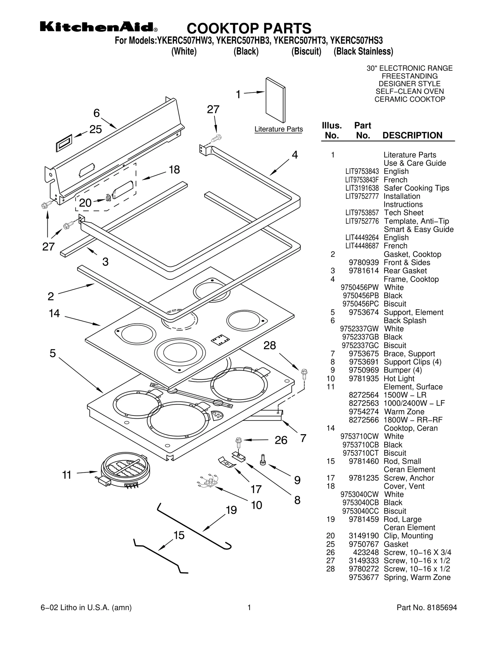 COOKTOP PARTS