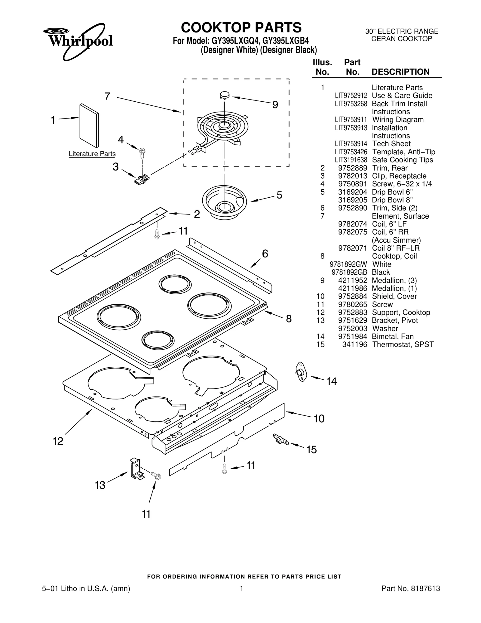COOKTOP PARTS