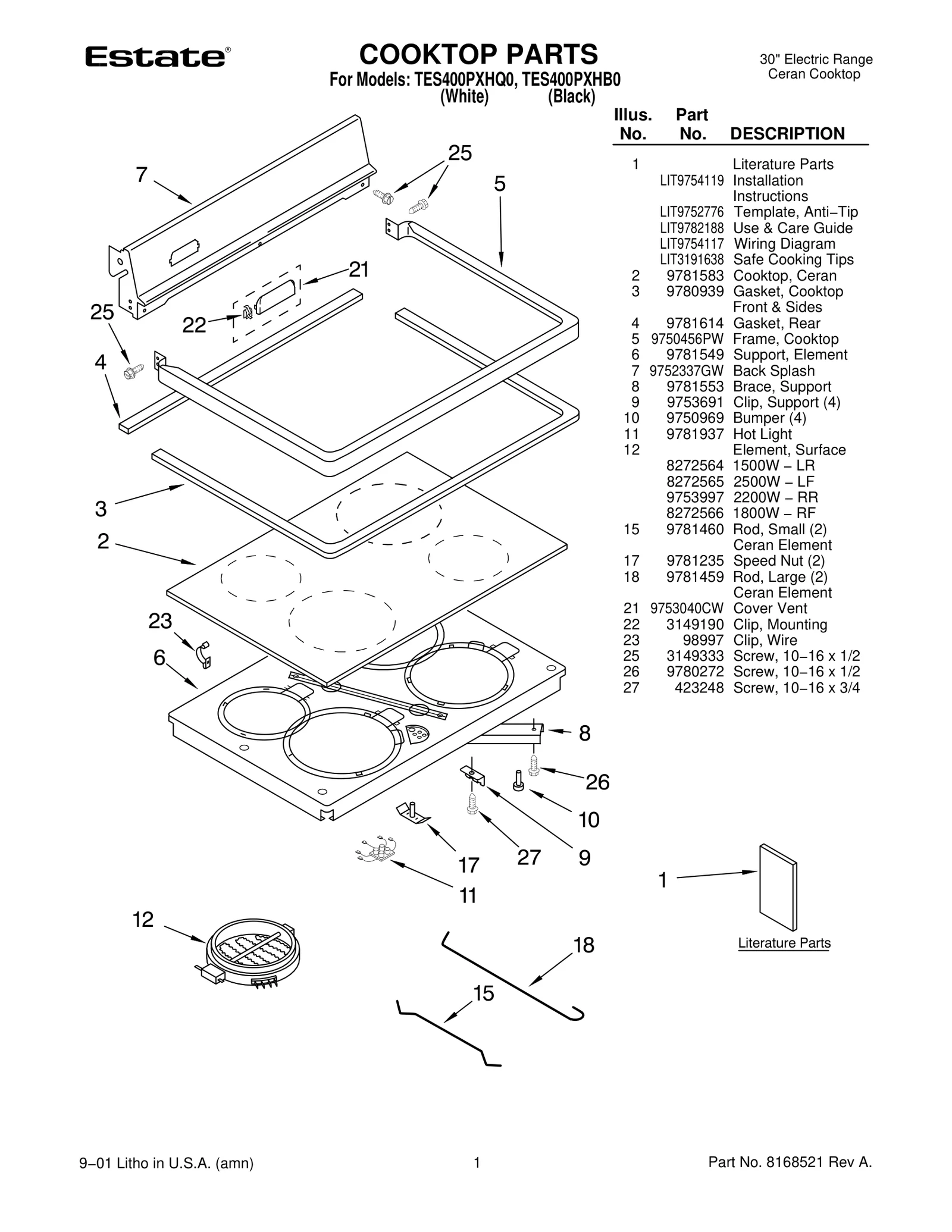 COOKTOP PARTS