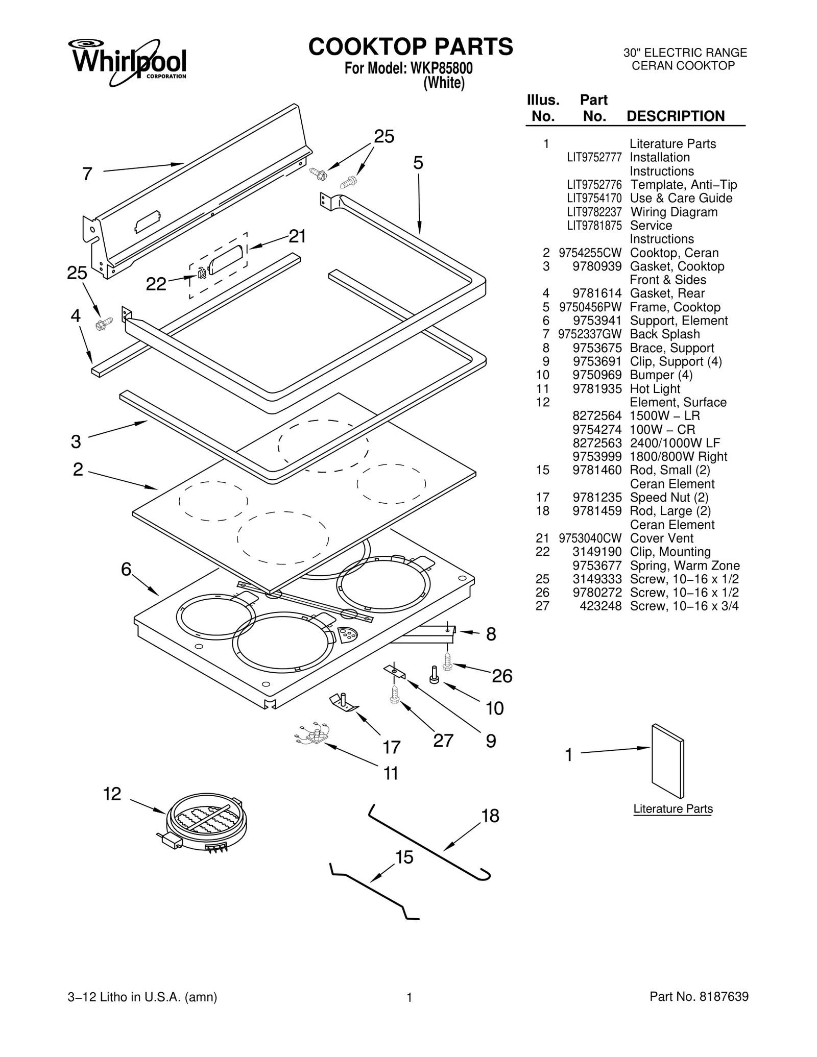 COOKTOP PARTS
