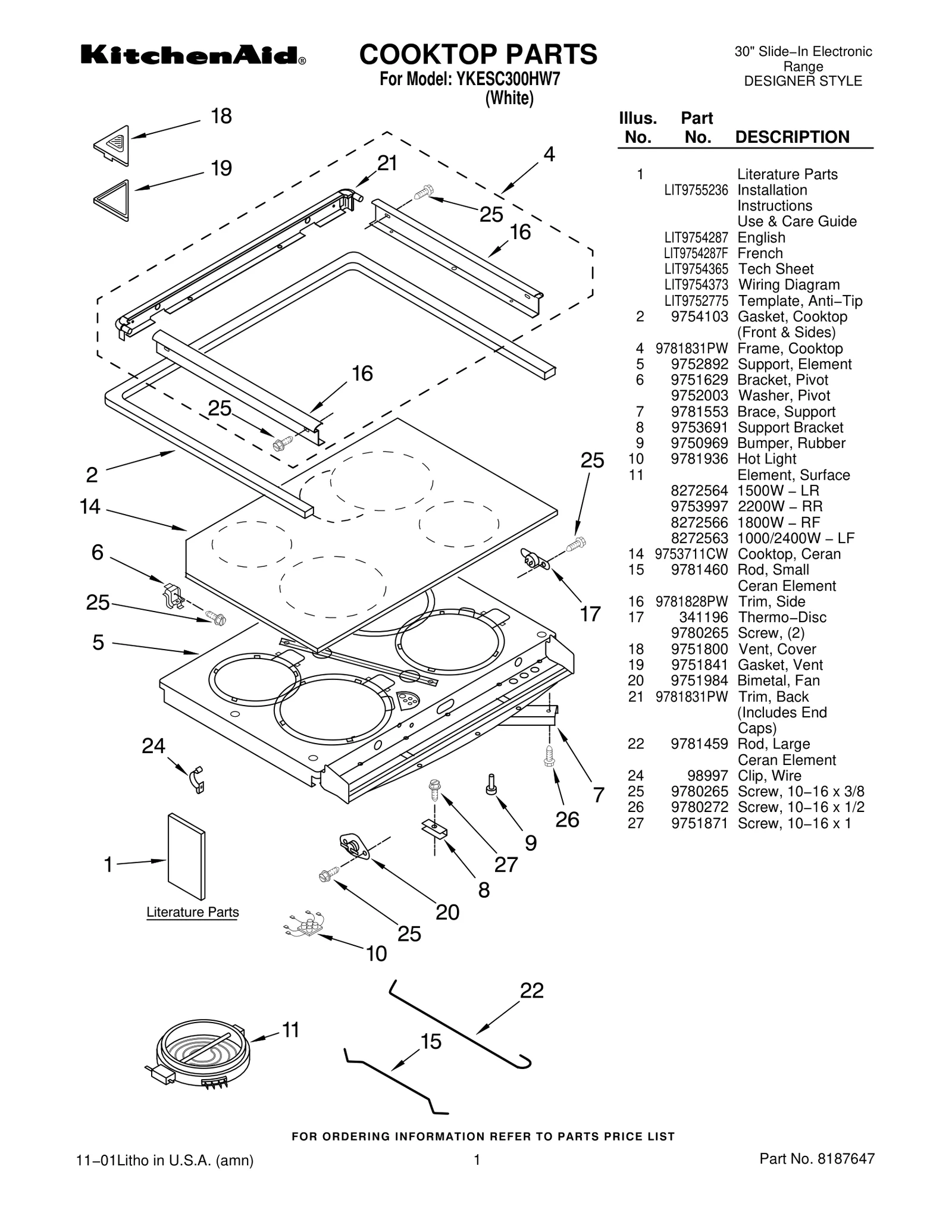 COOKTOP PARTS